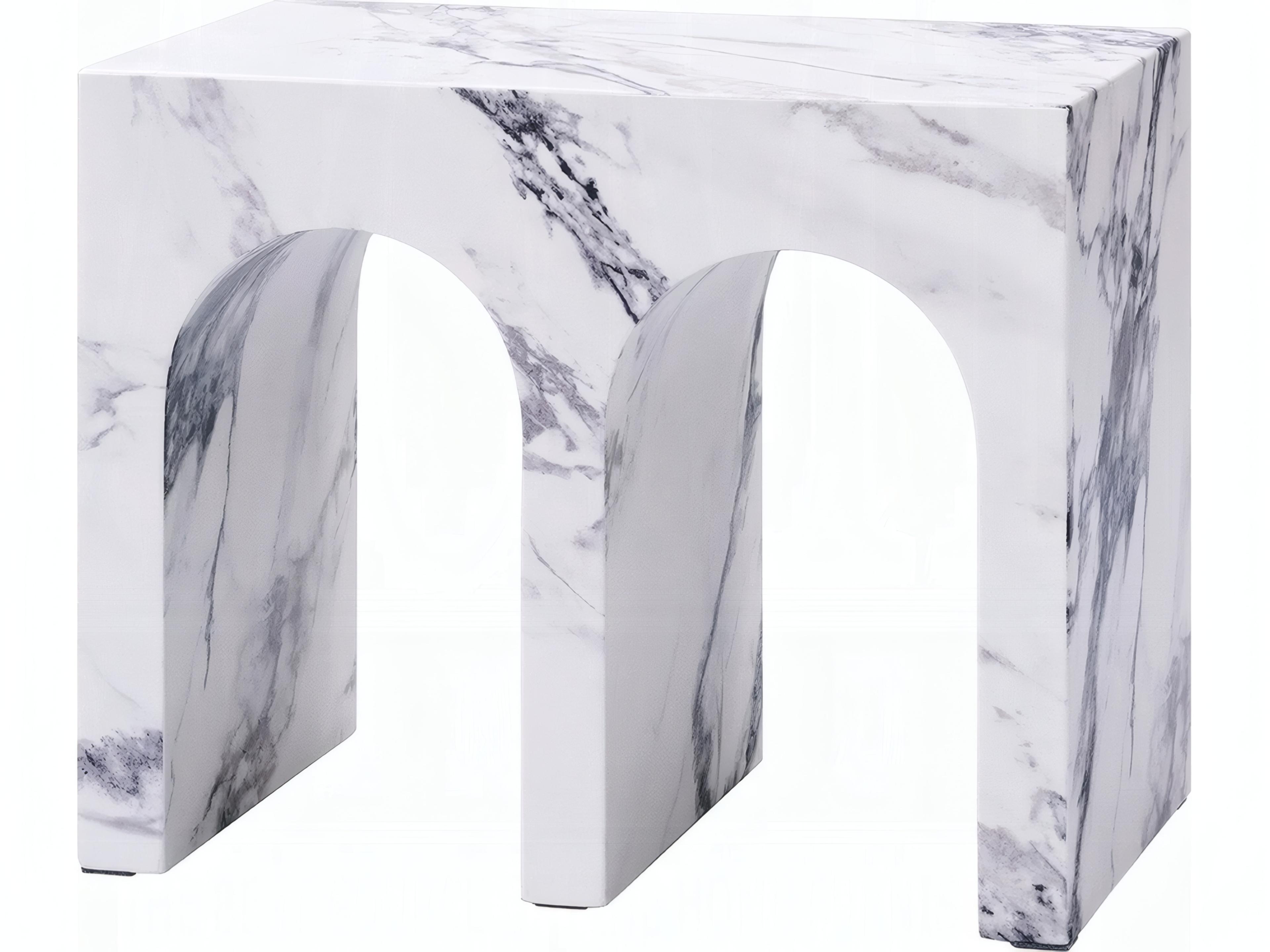 Fritzy Rectangular Faux Stone Engineered End Table