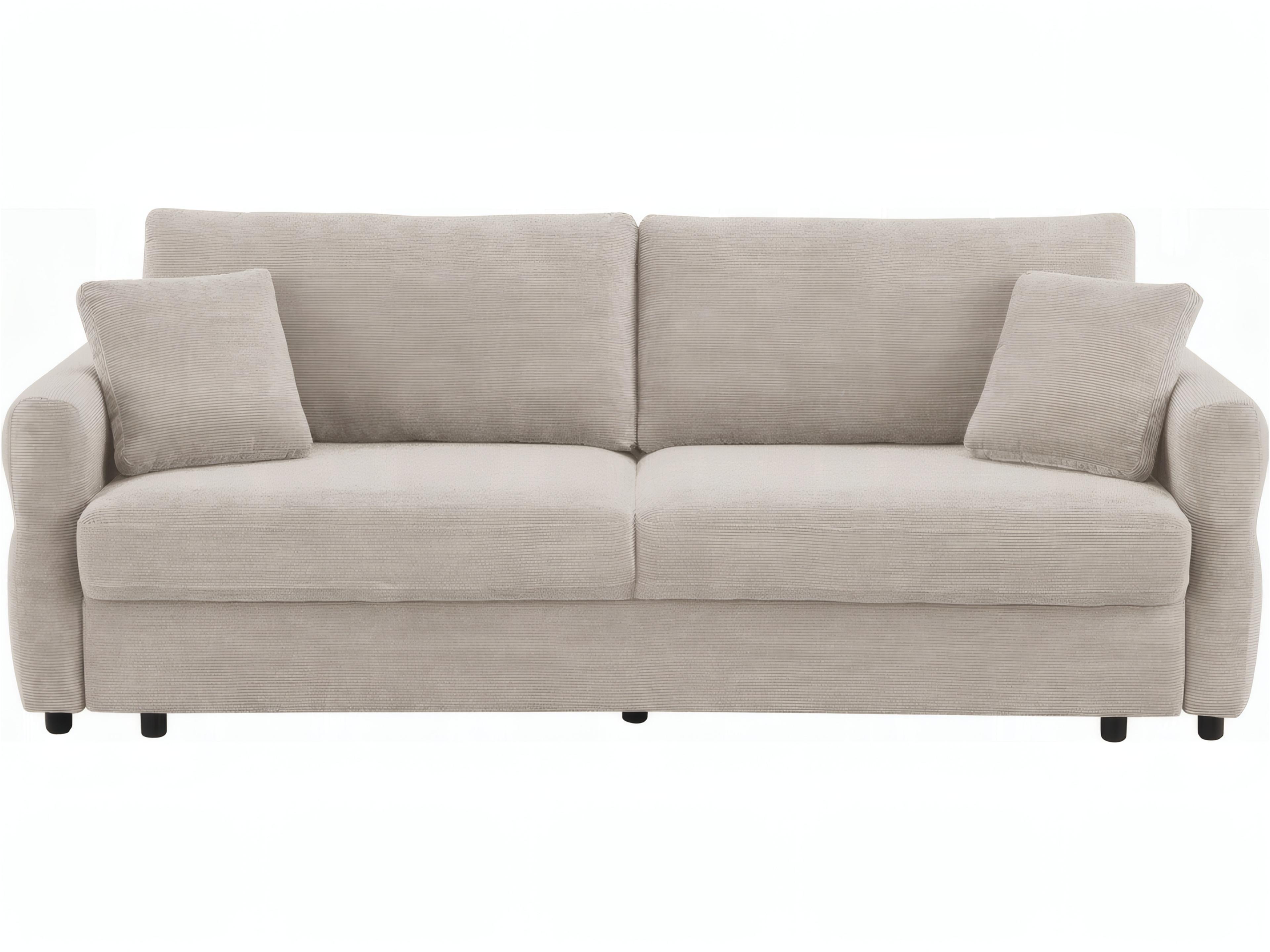 Haran Beige Fabric Upholstered Sofa Bed