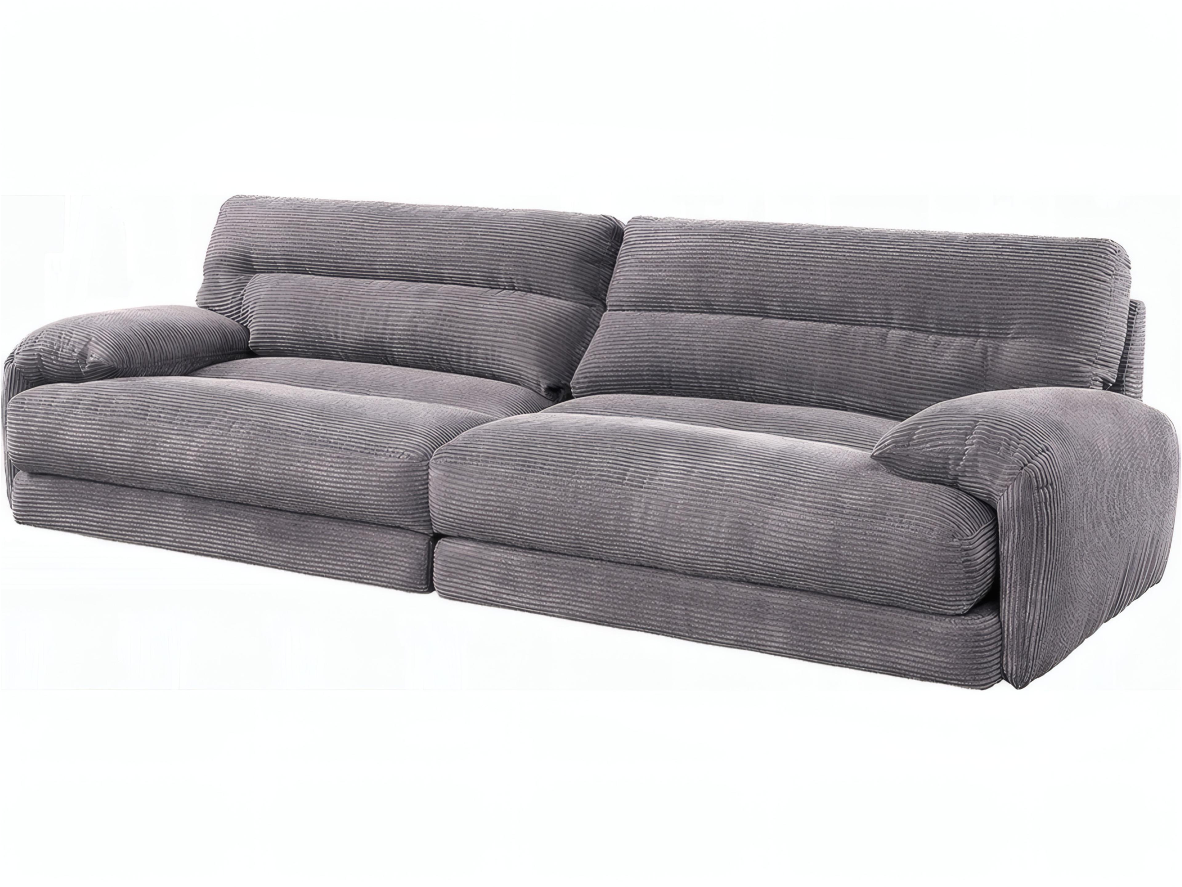 Cadenza Gray Corduroy Upholstered Sofa