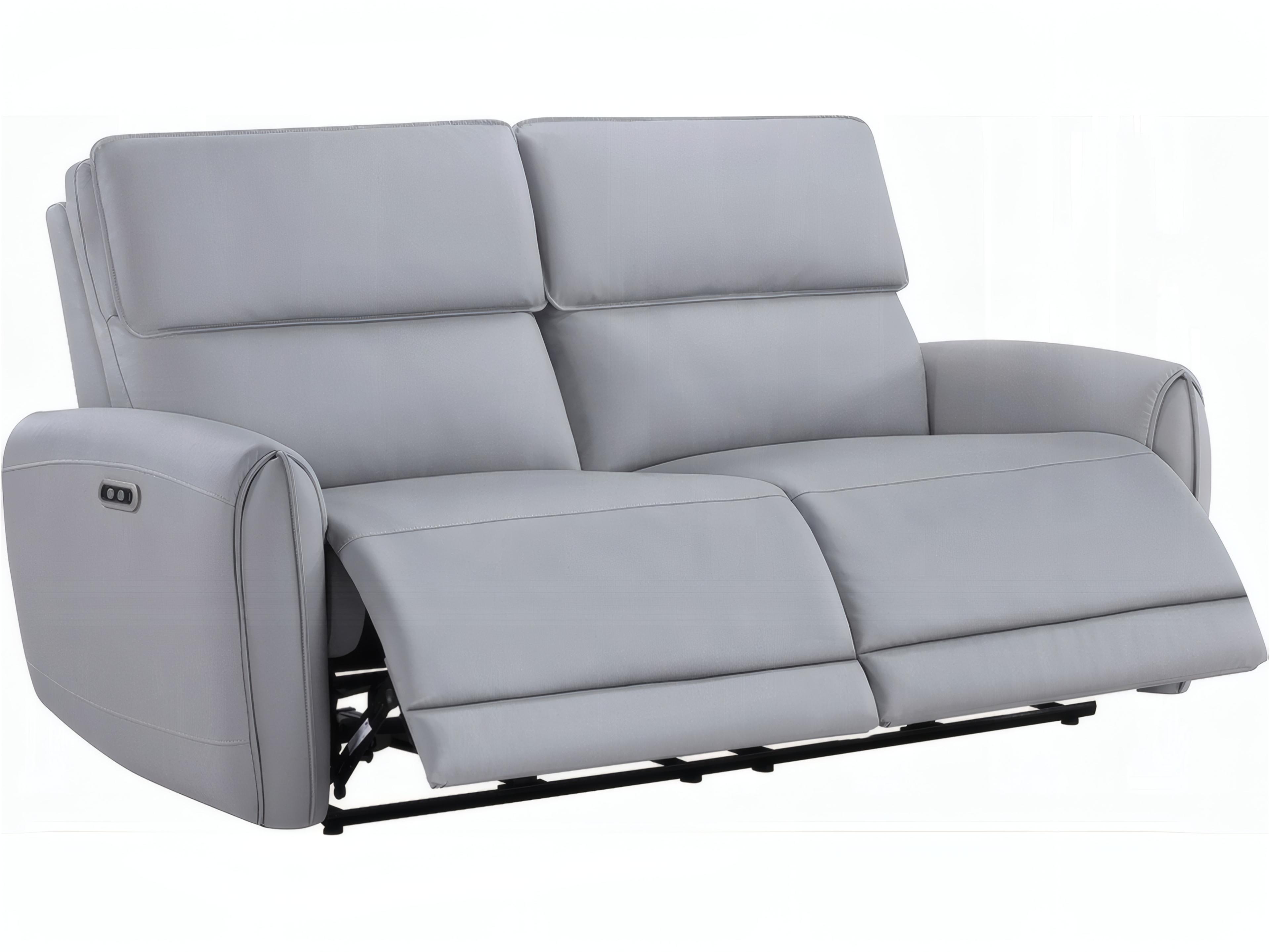 Jeromie Gray Synthetic Leather Faux Sofa