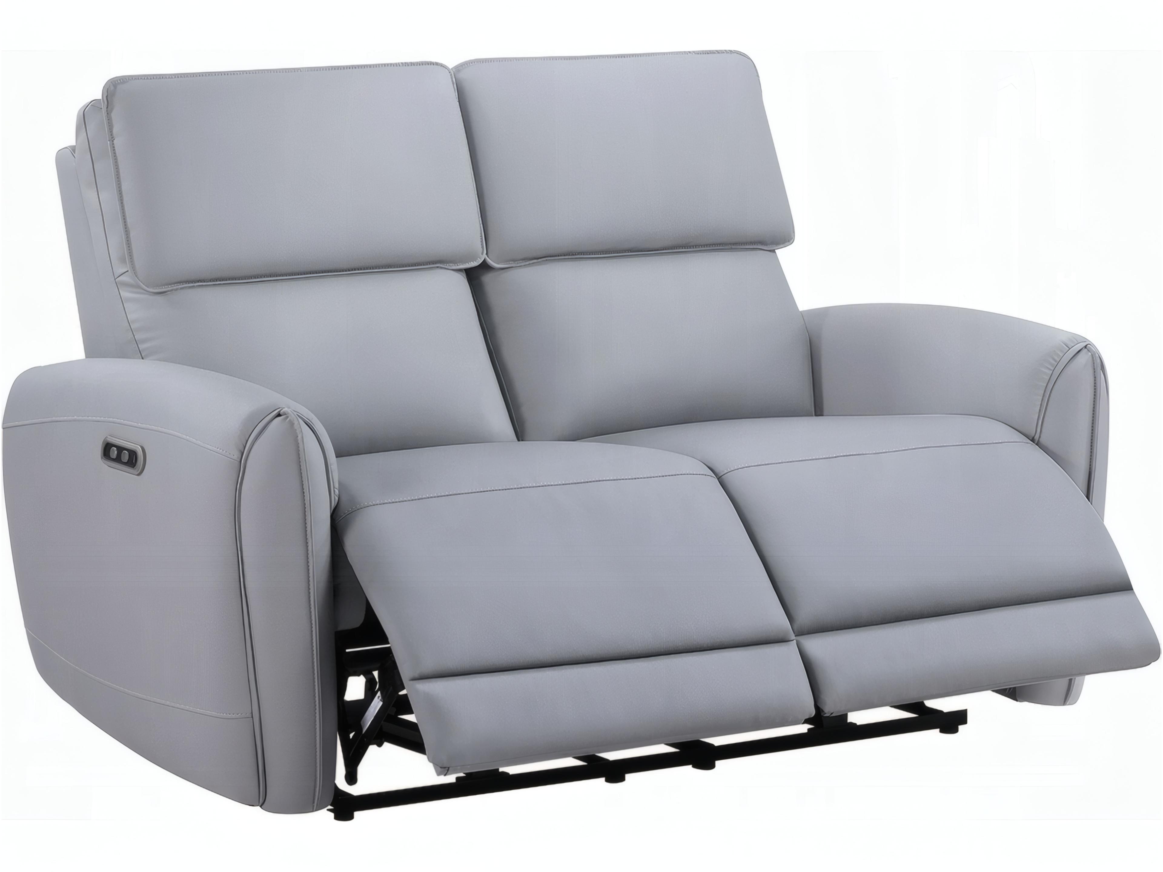 Jeromie Gray Synthetic Leather Faux Loveseat