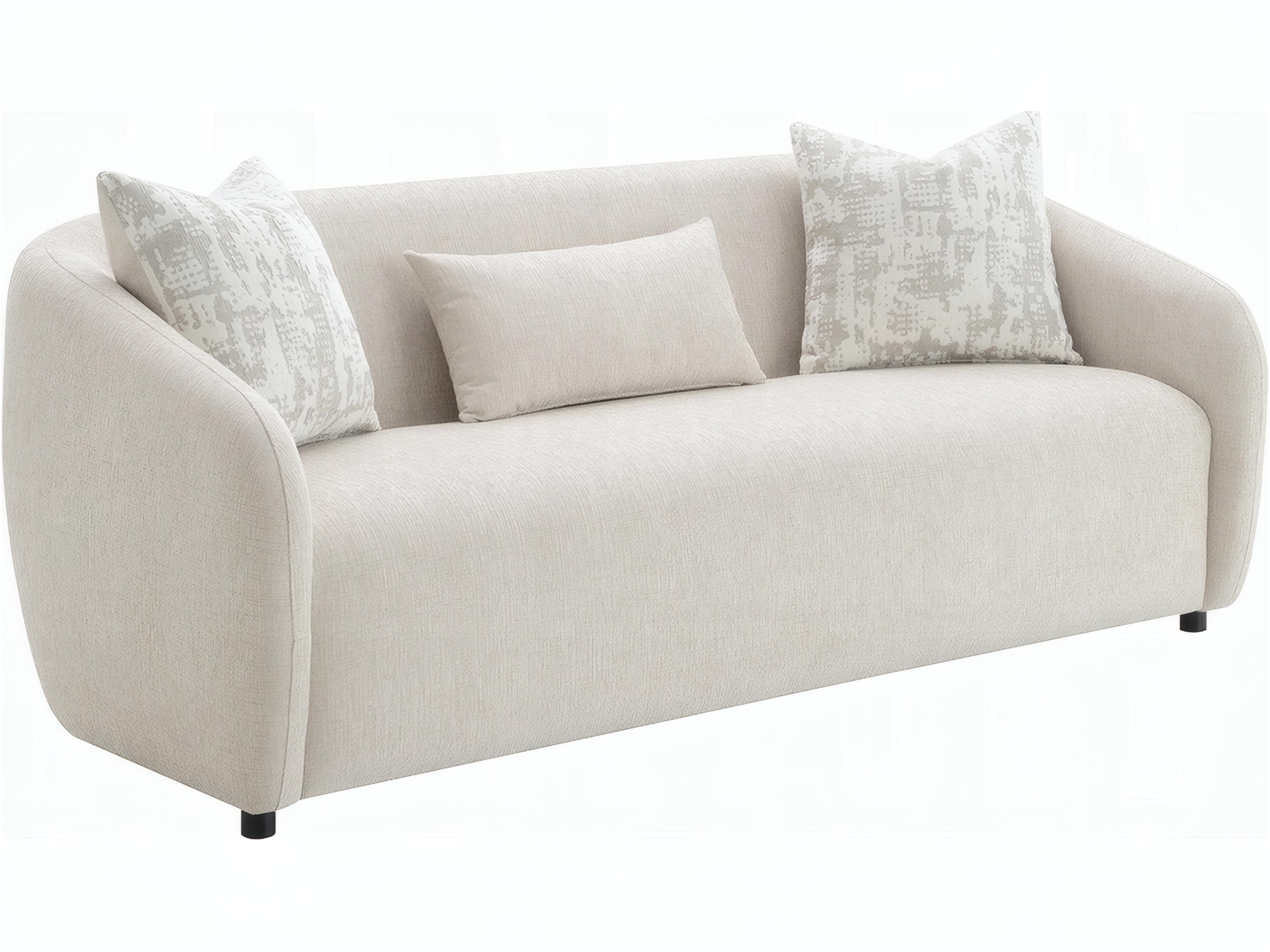 Etienne Beige Linen Upholstered Sofa