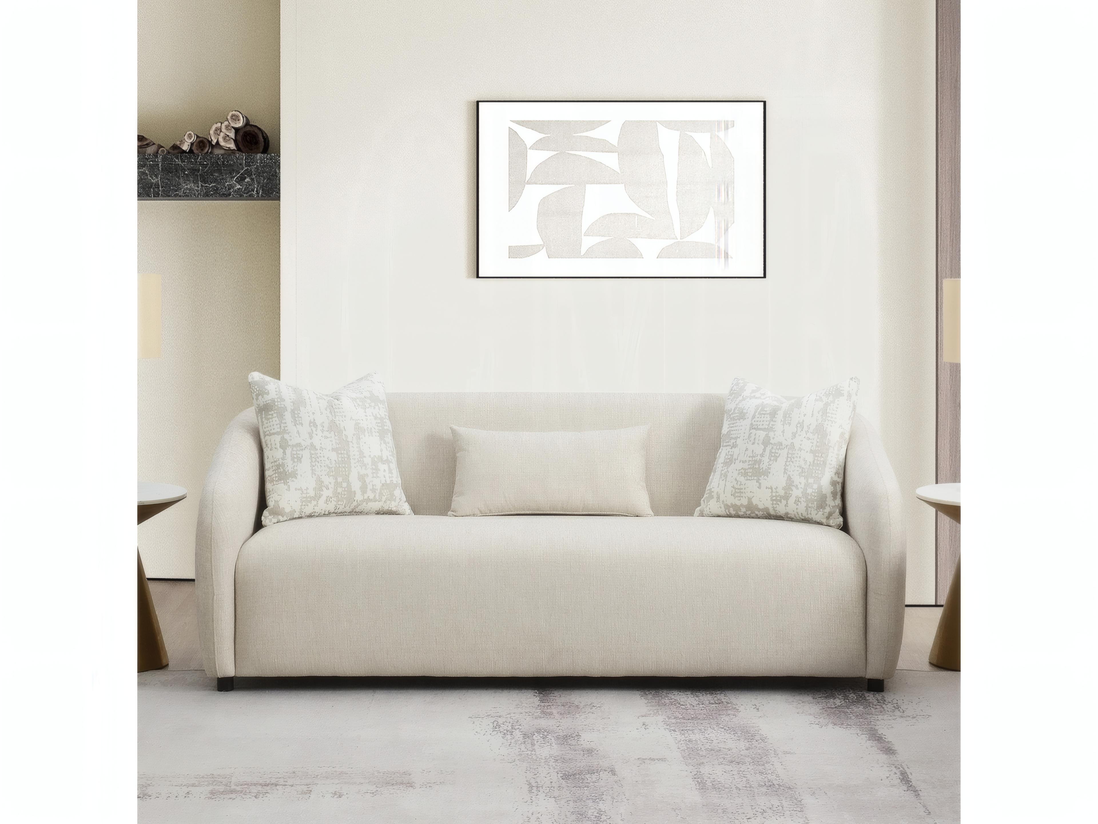 Acme Furniture Etienne Beige Linen Upholstered Sofa