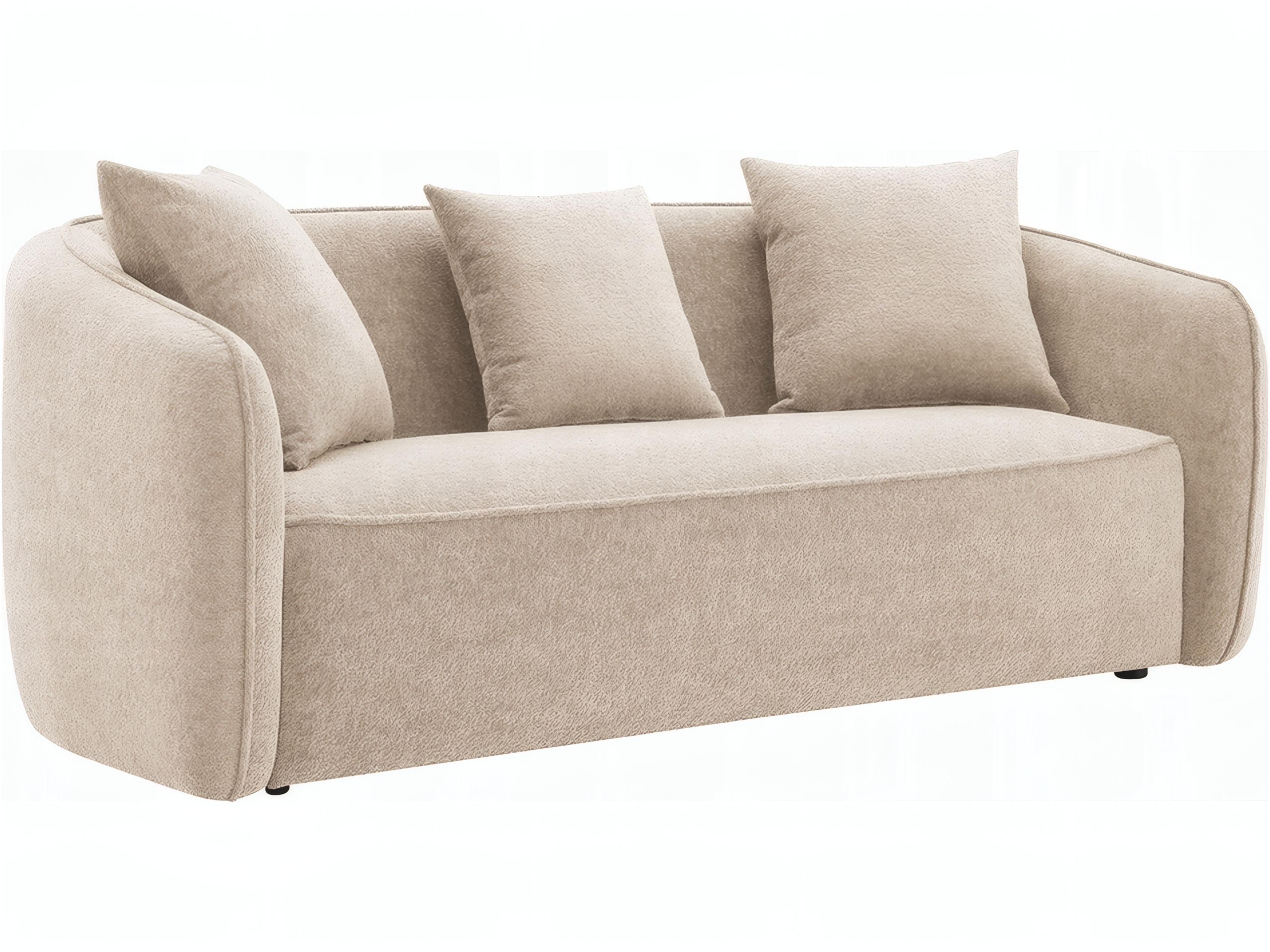 Keith Beige Chenille Upholstered Sofa