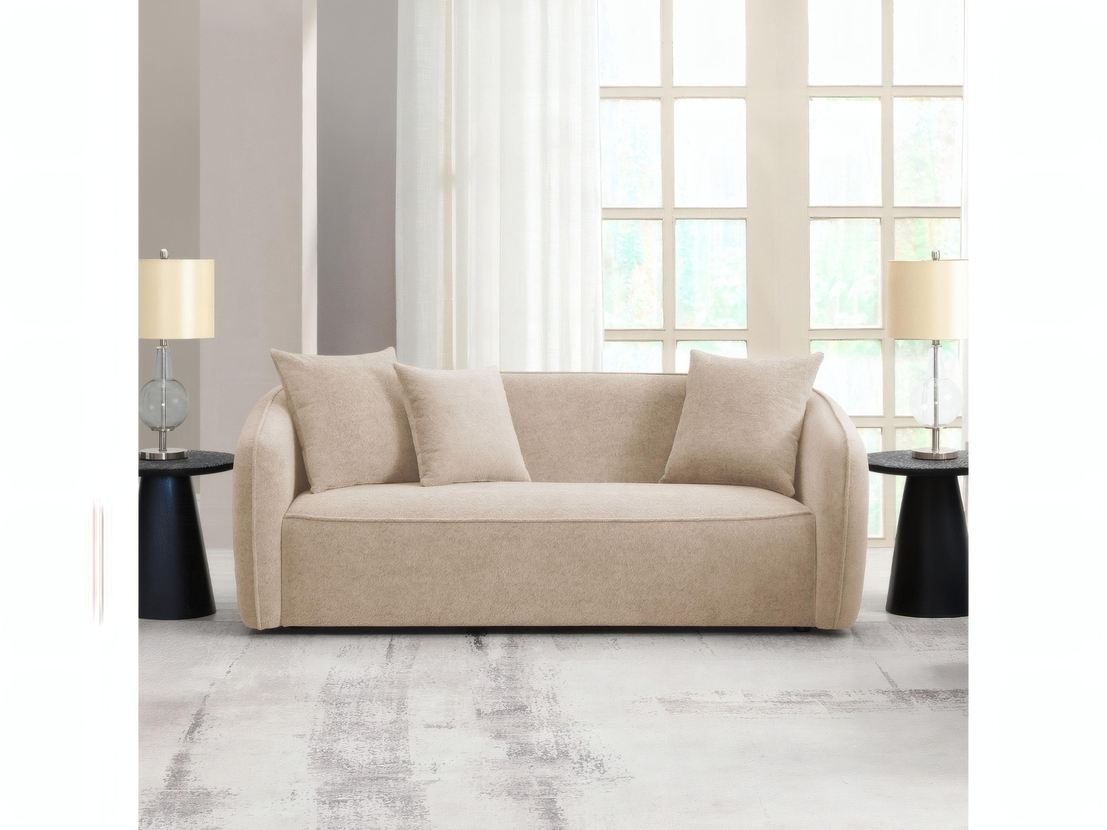 Acme Furniture Keith Beige Chenille Upholstered Sofa