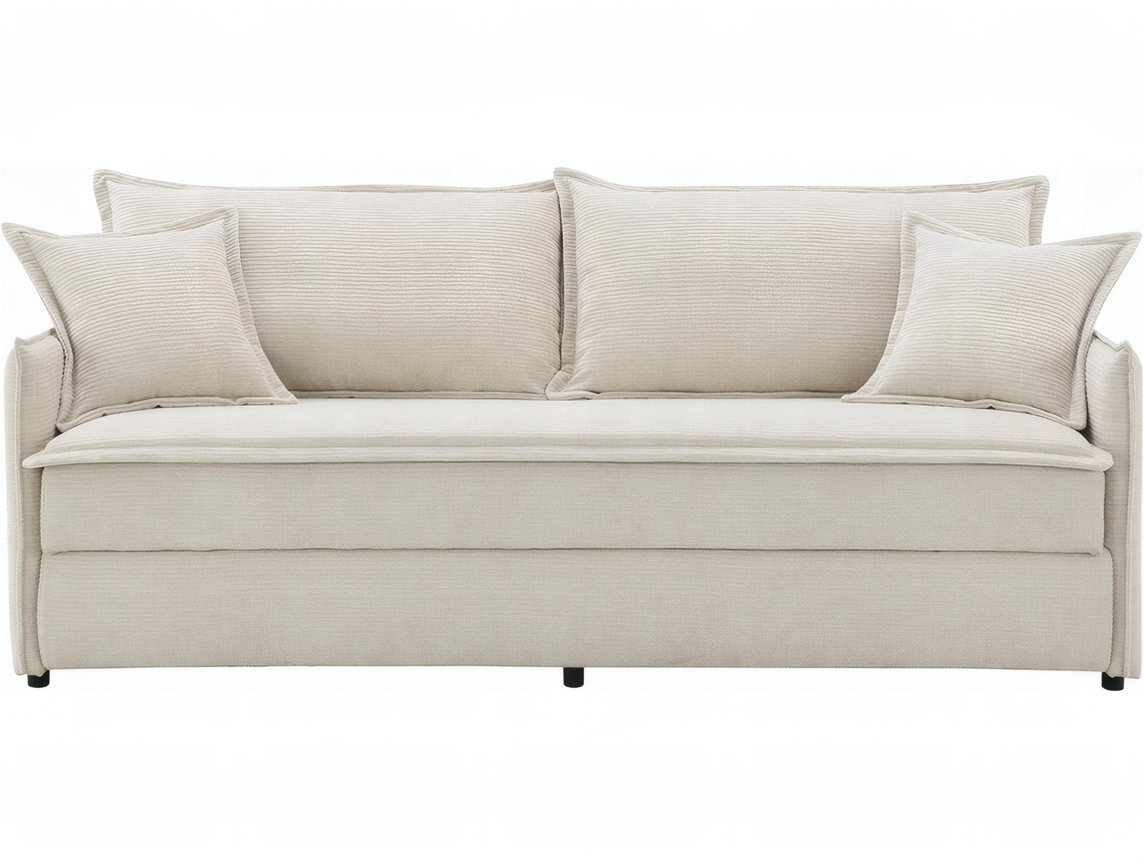 Acme Furniture Elisea Beige Chenille Upholstered Sofa Bed