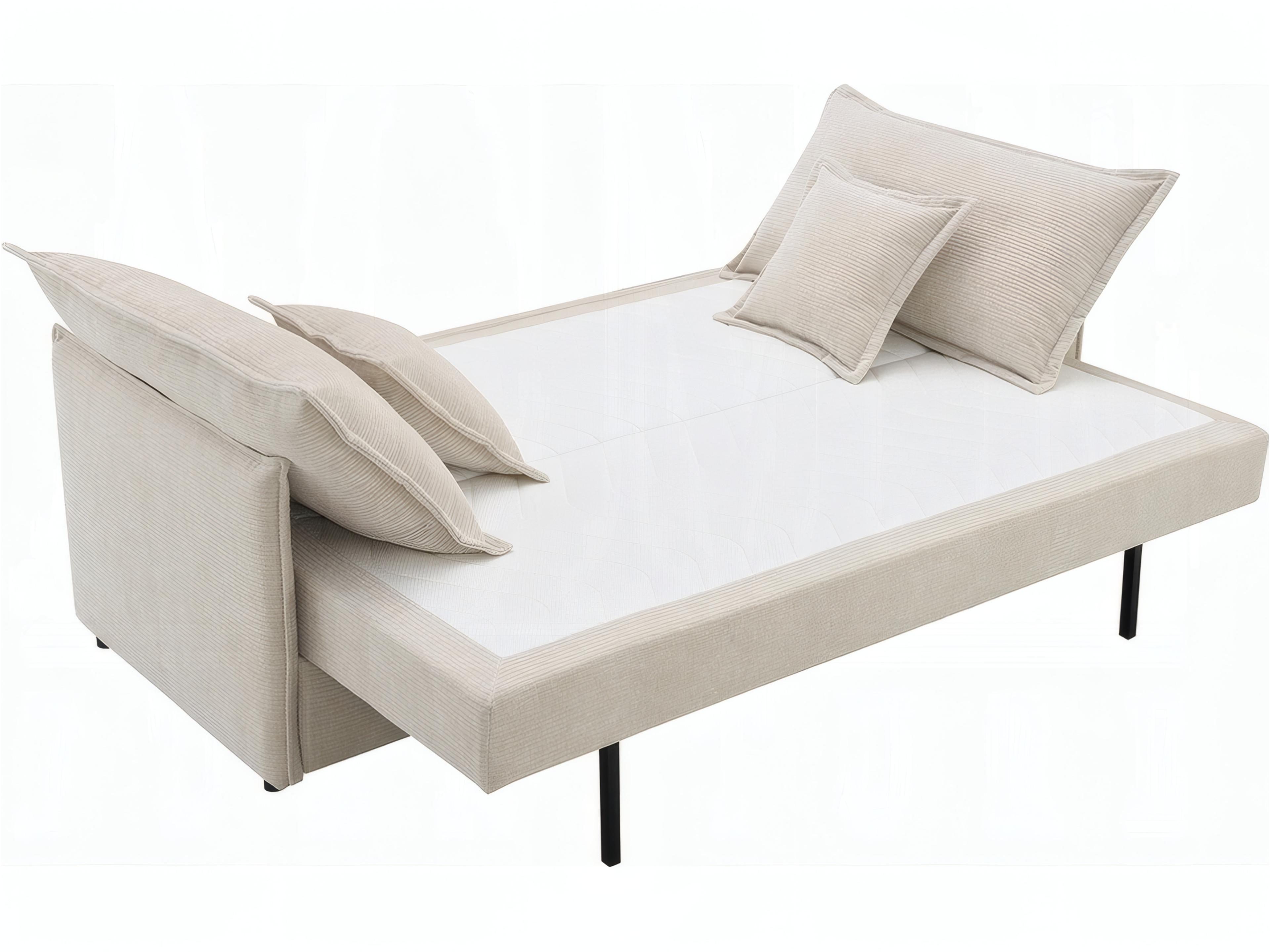 Acme Furniture Elisea Beige Chenille Upholstered Sofa Bed