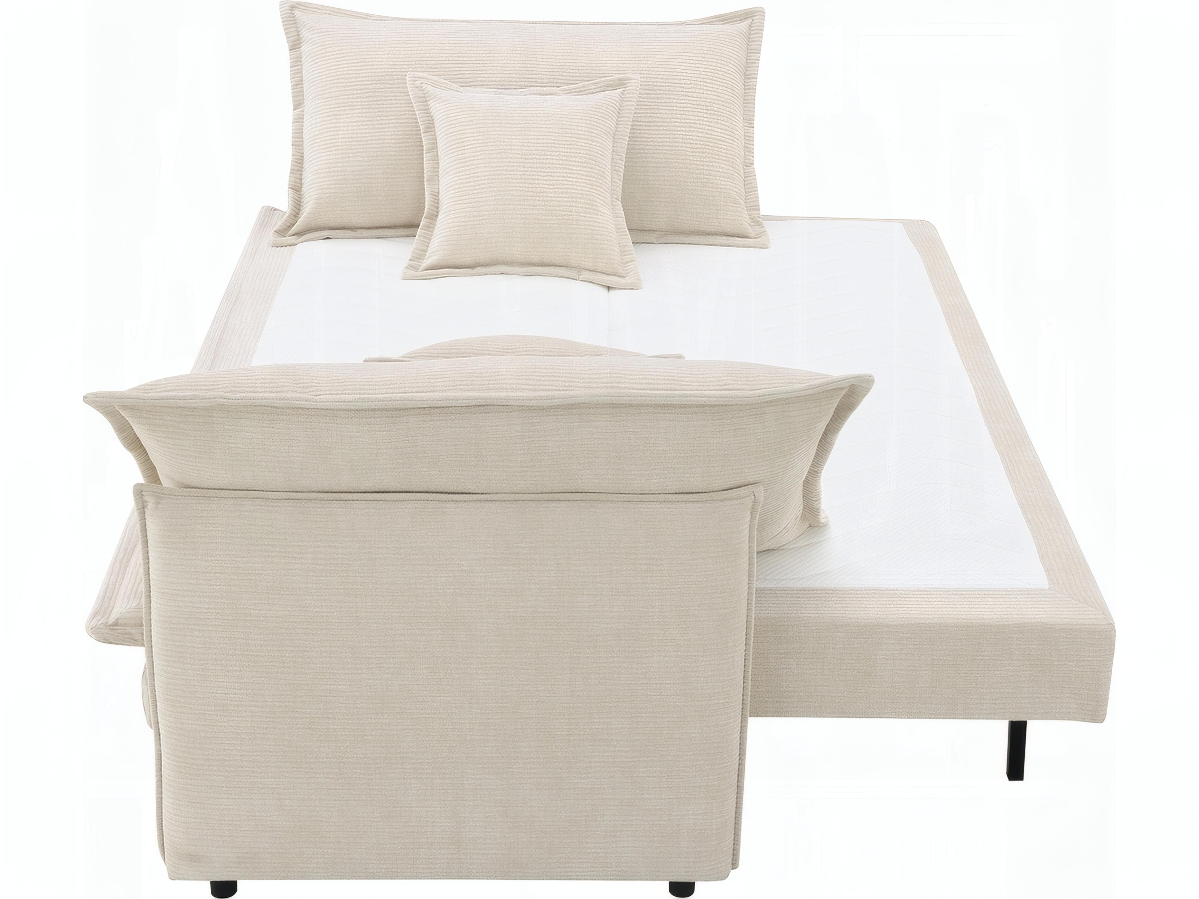 Acme Furniture Elisea Beige Chenille Upholstered Sofa Bed