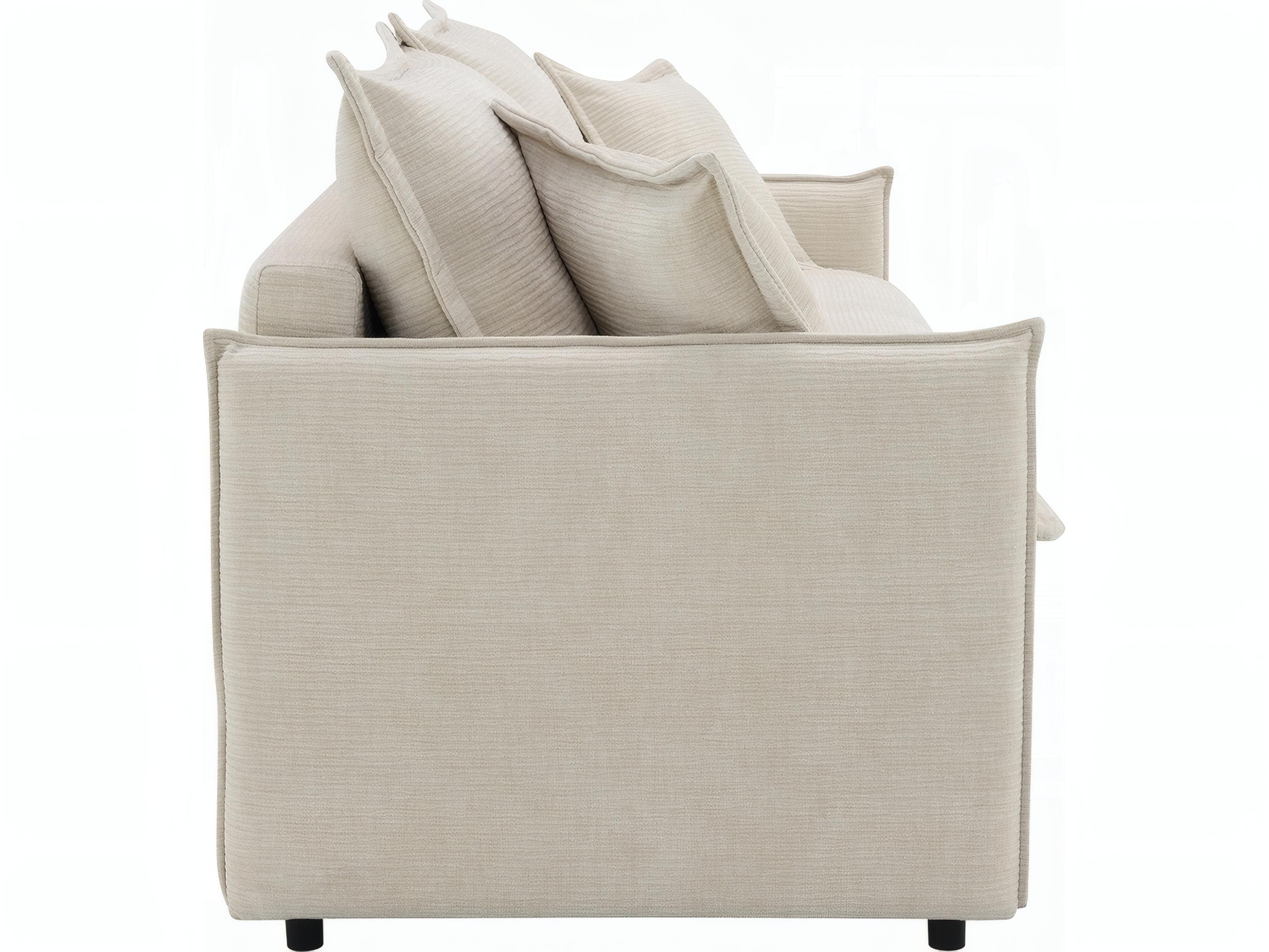 Acme Furniture Elisea Beige Chenille Upholstered Sofa Bed