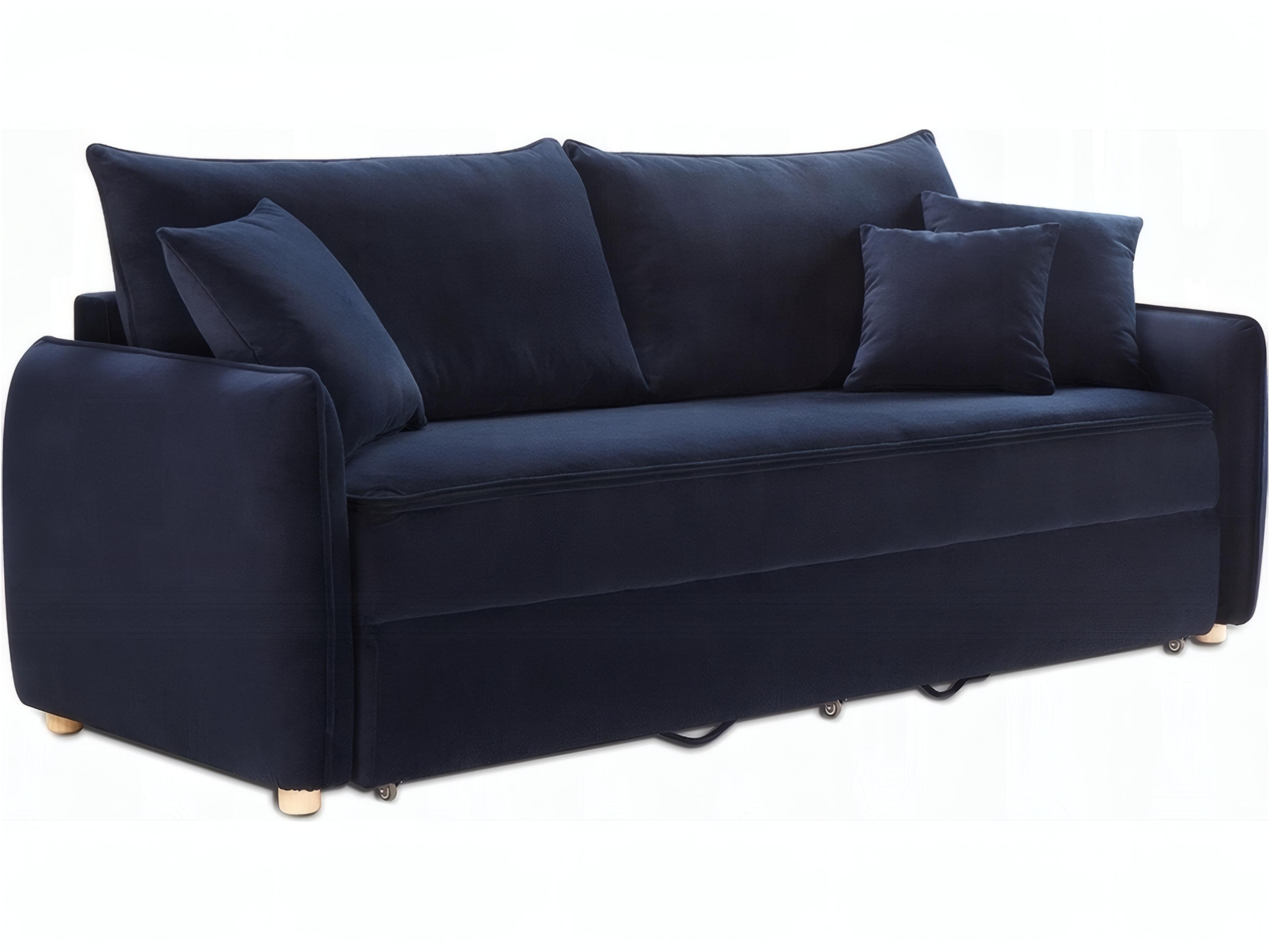 Irina Blue Velvet Upholstered Sofa Bed