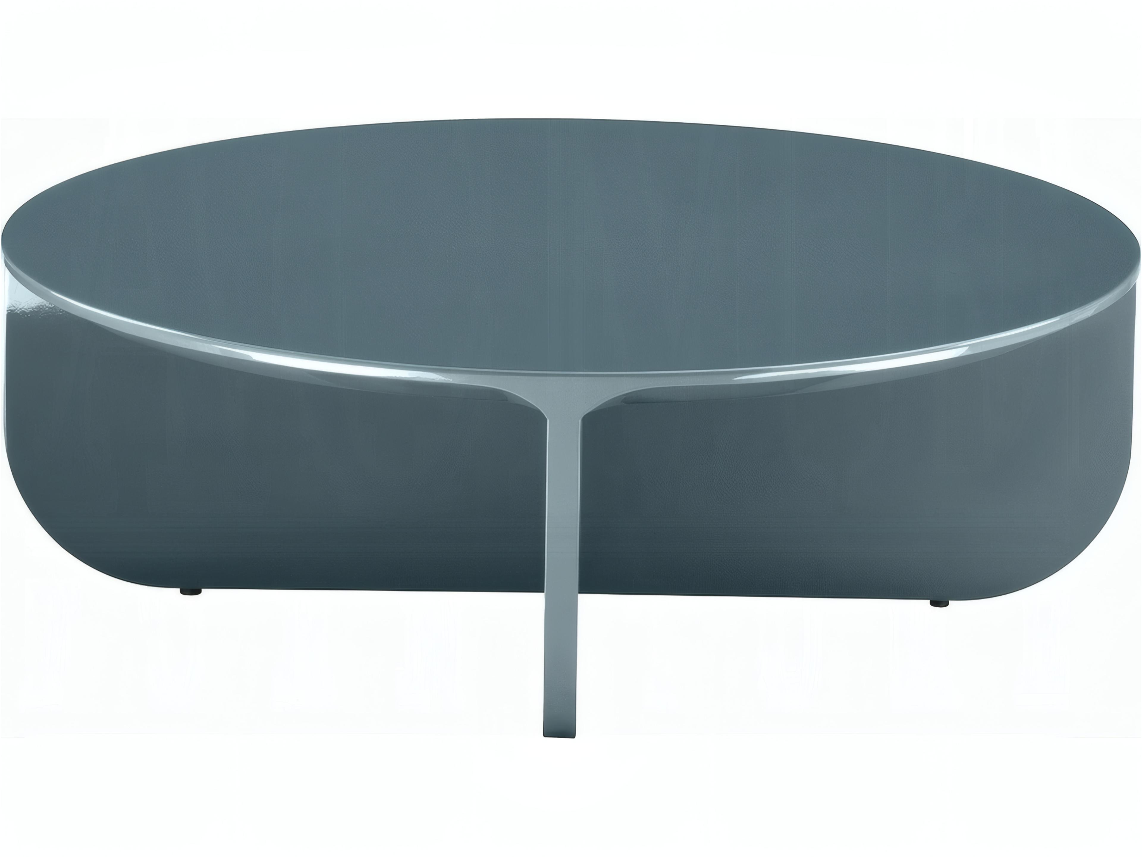 Acme Furniture Lamond Round Wood Teal High Gloss Coffee Table
