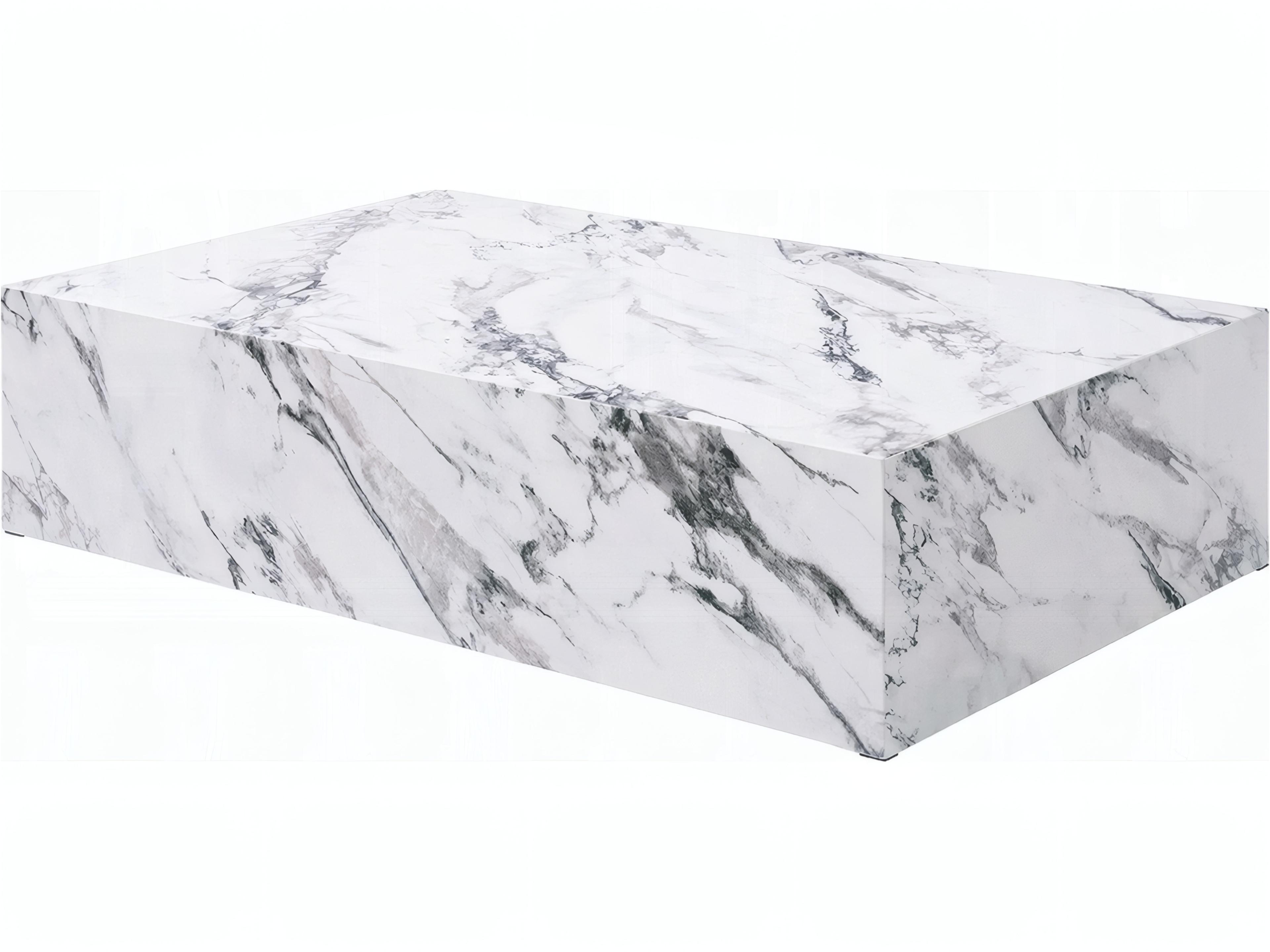 Fritzy Rectangular Faux Stone Engineered Coffee Table