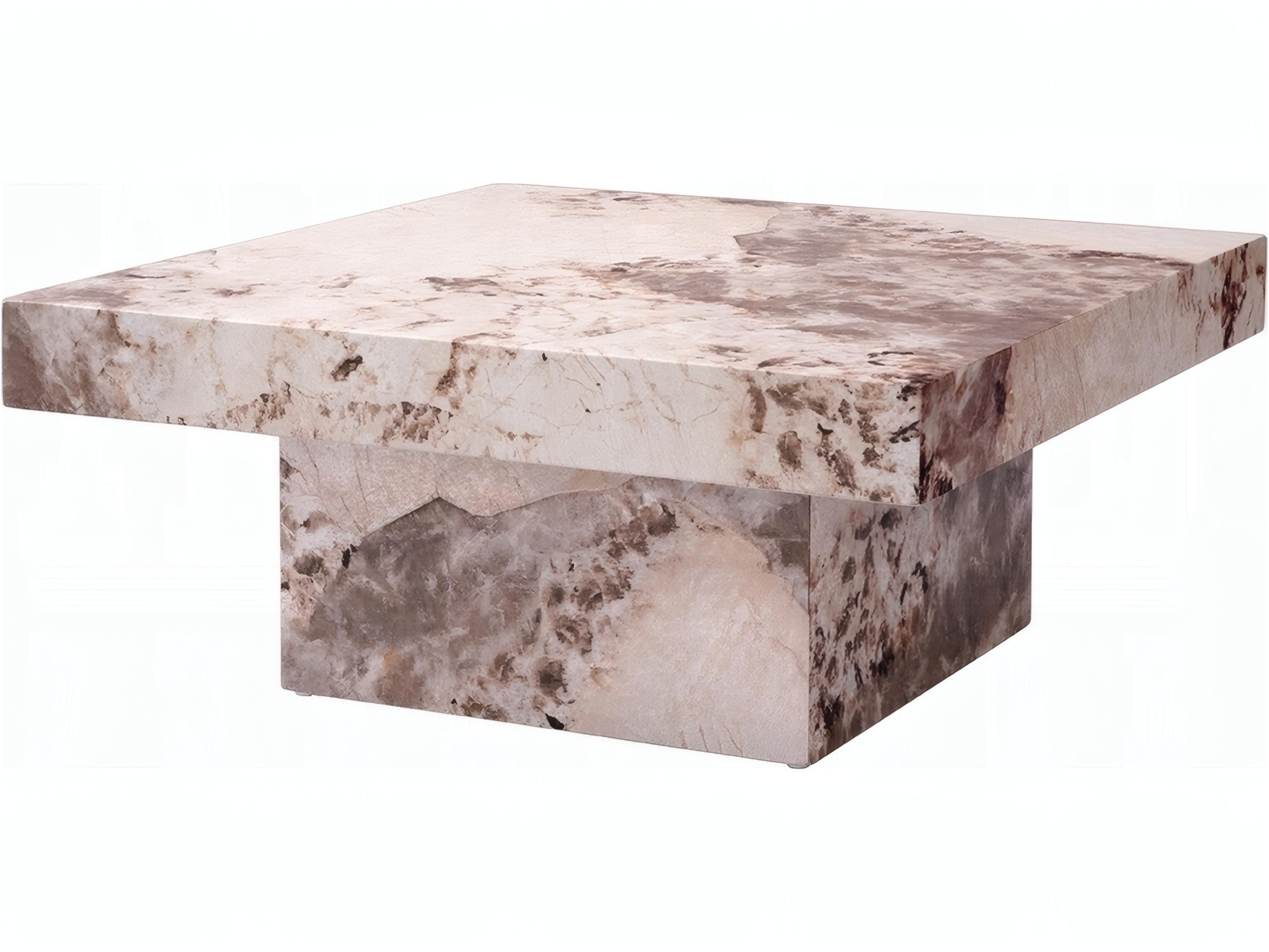 Acme Furniture Fultan Square Faux Stone Engineered Coffee Table