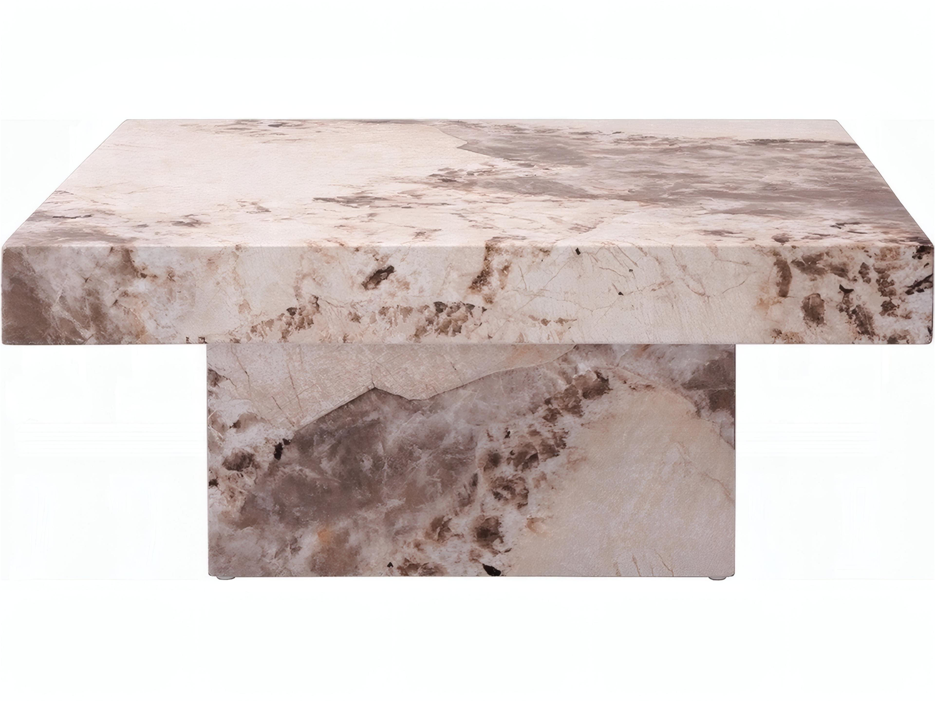 Acme Furniture Fultan Square Faux Stone Engineered Coffee Table