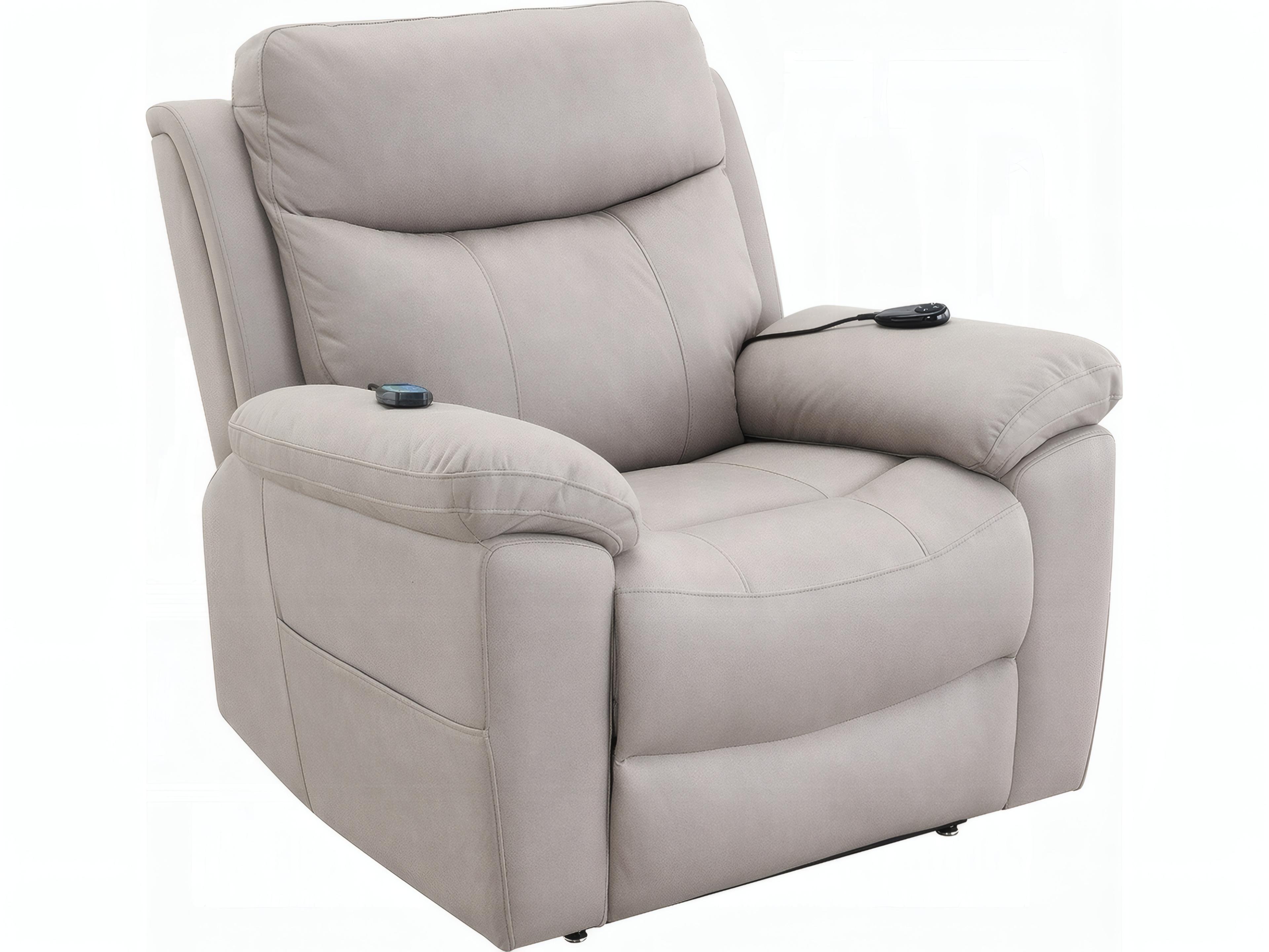 Chriki Light Gray Polished Microfiber Upholstered Recliner