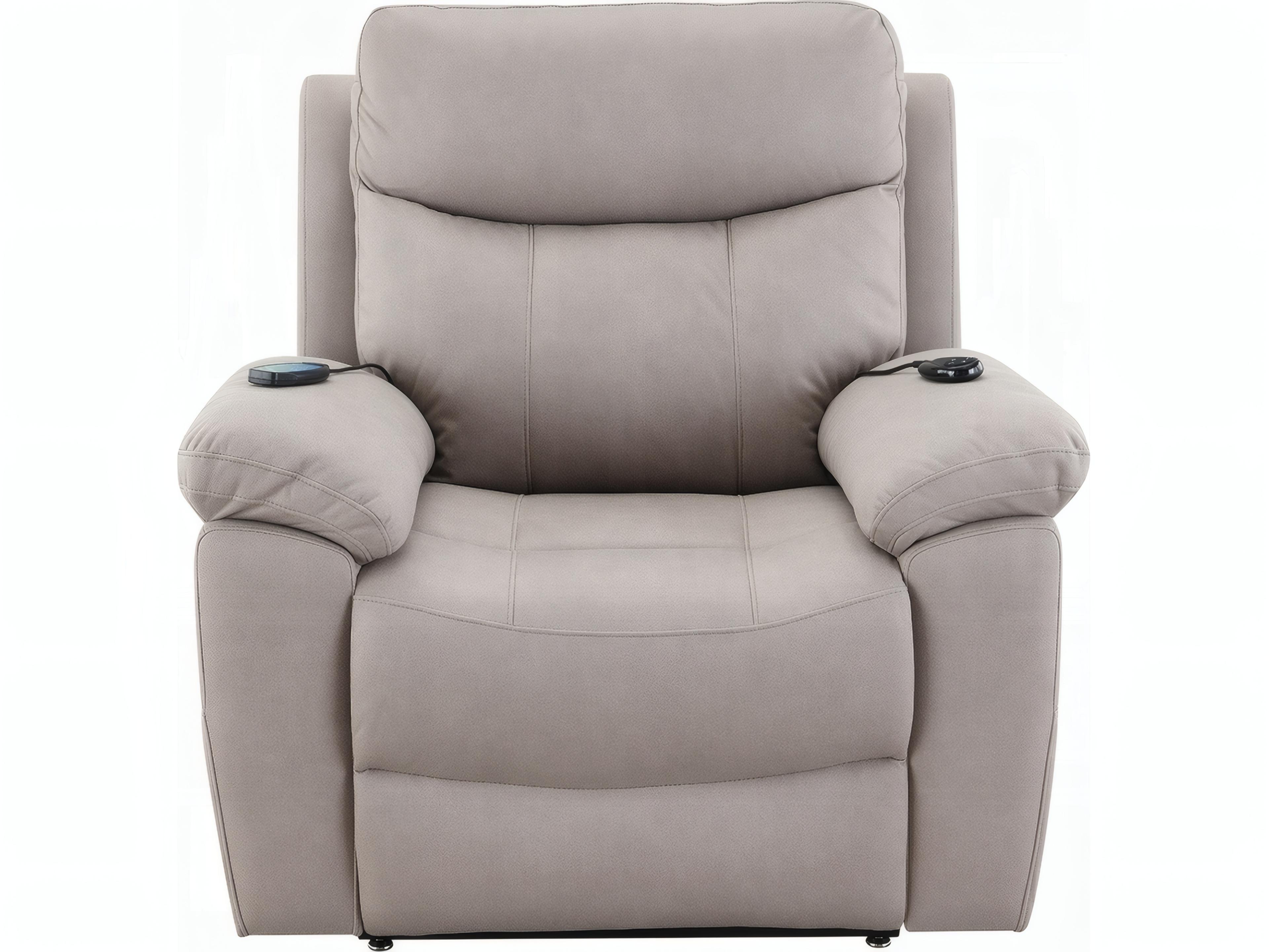 Acme Furniture Chriki Light Gray Polished Microfiber Upholstered Recliner