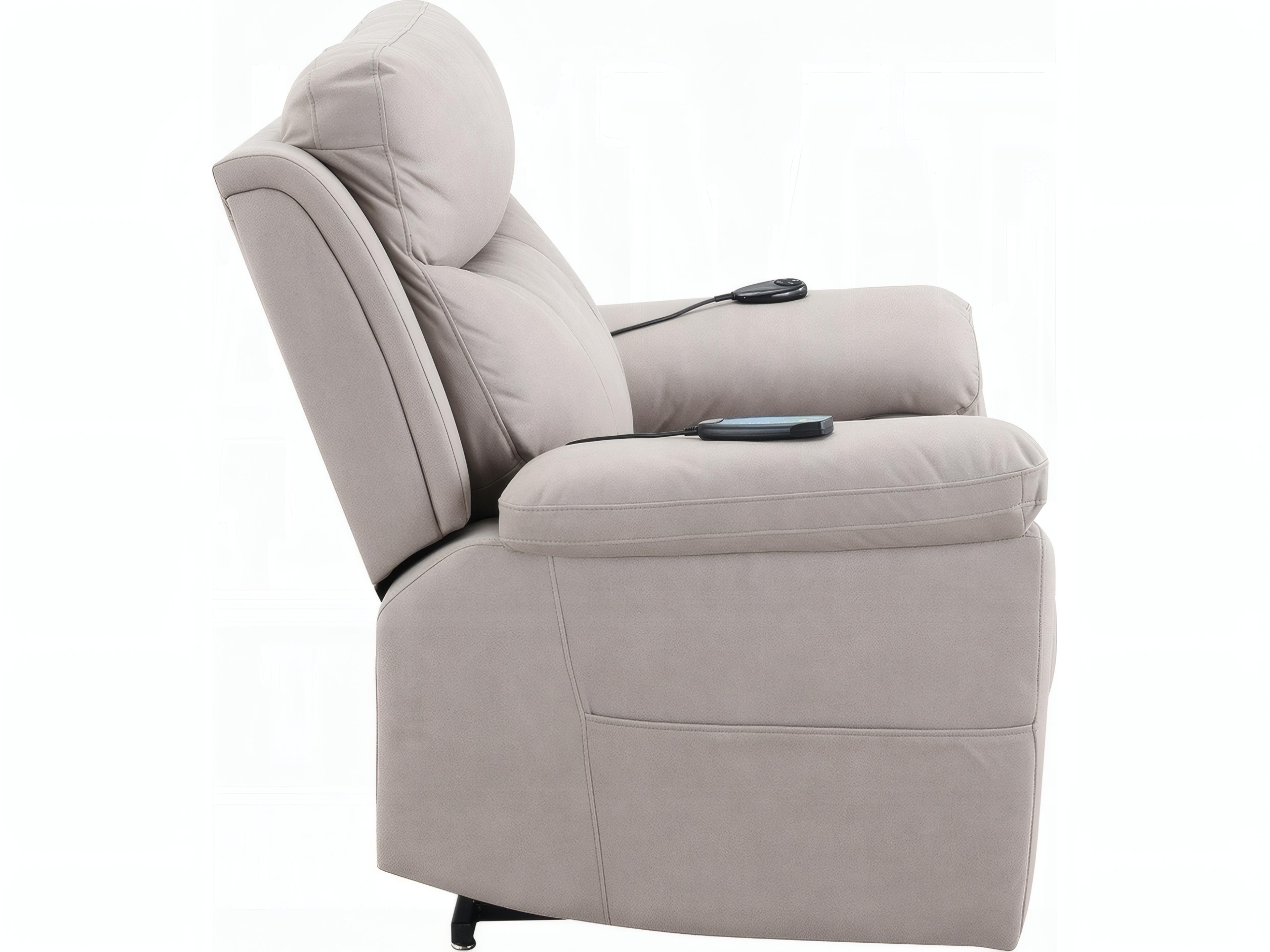 Acme Furniture Chriki Light Gray Polished Microfiber Upholstered Recliner