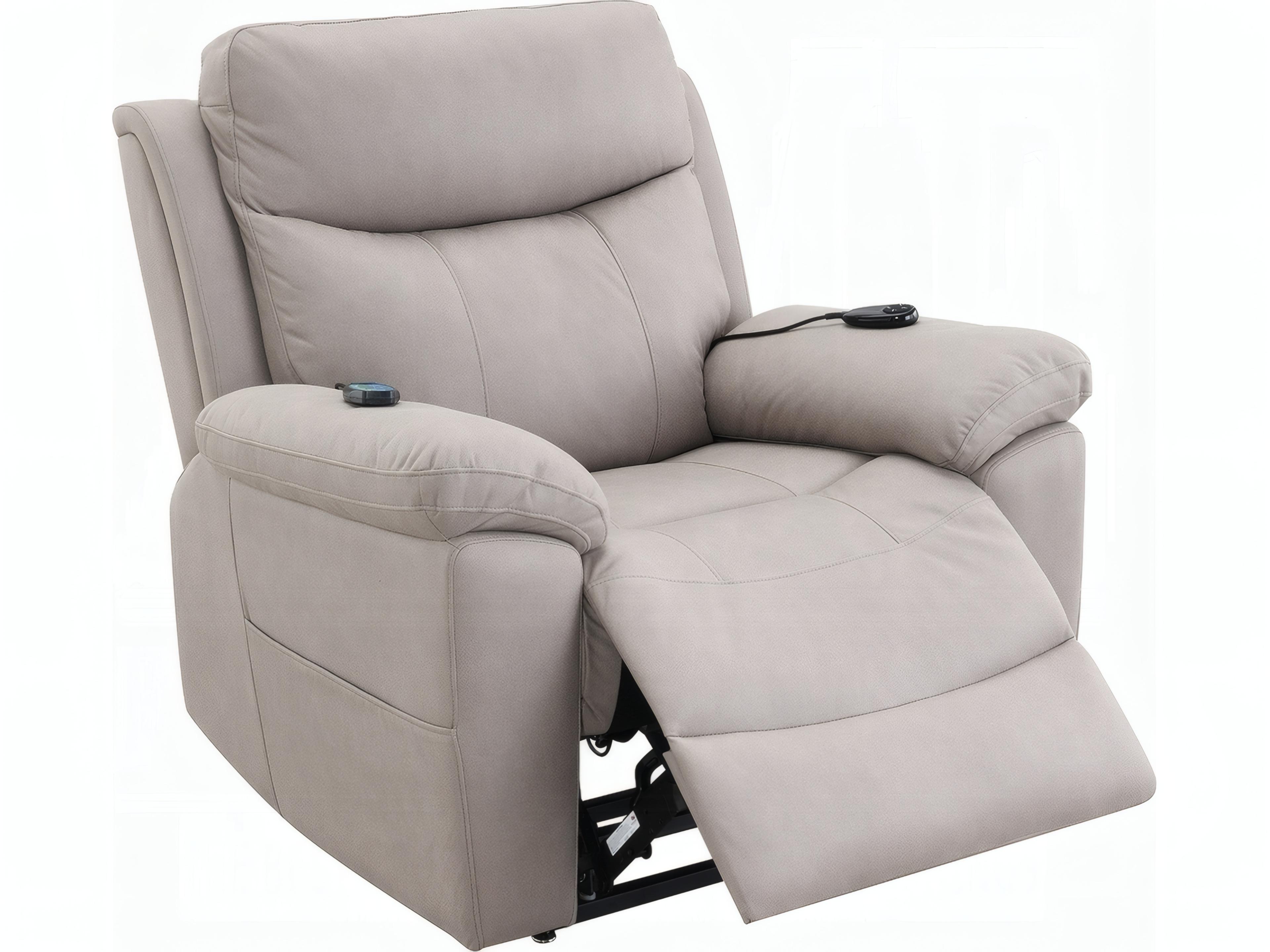 Acme Furniture Chriki Light Gray Polished Microfiber Upholstered Recliner