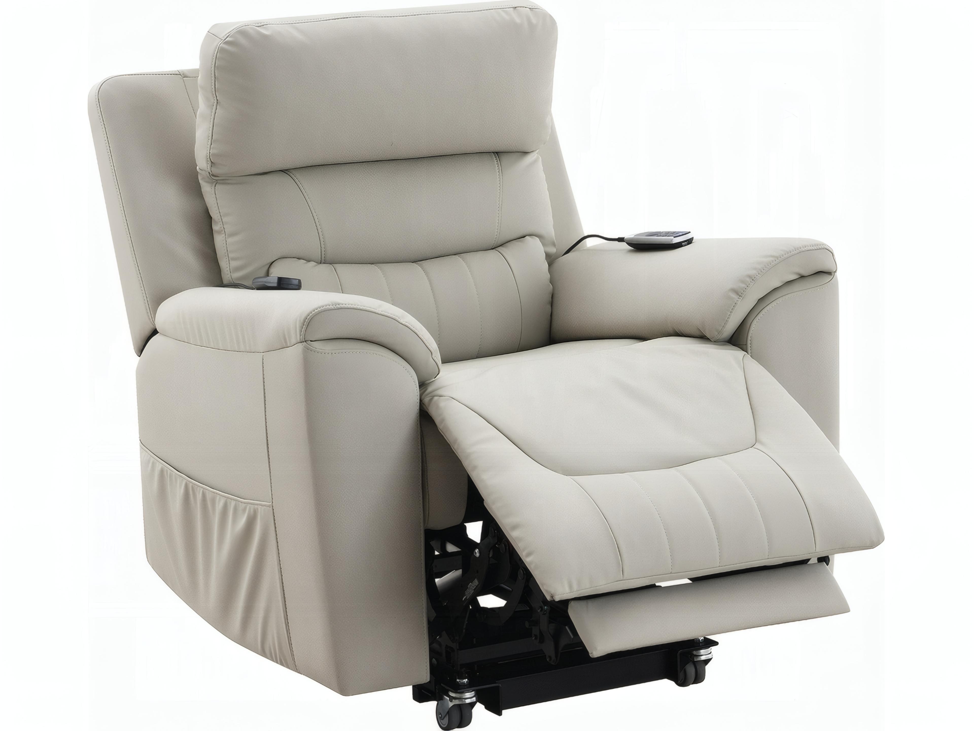 Acme Furniture Marsha Light Gray Silicone Synthetic Leather Faux Recliner