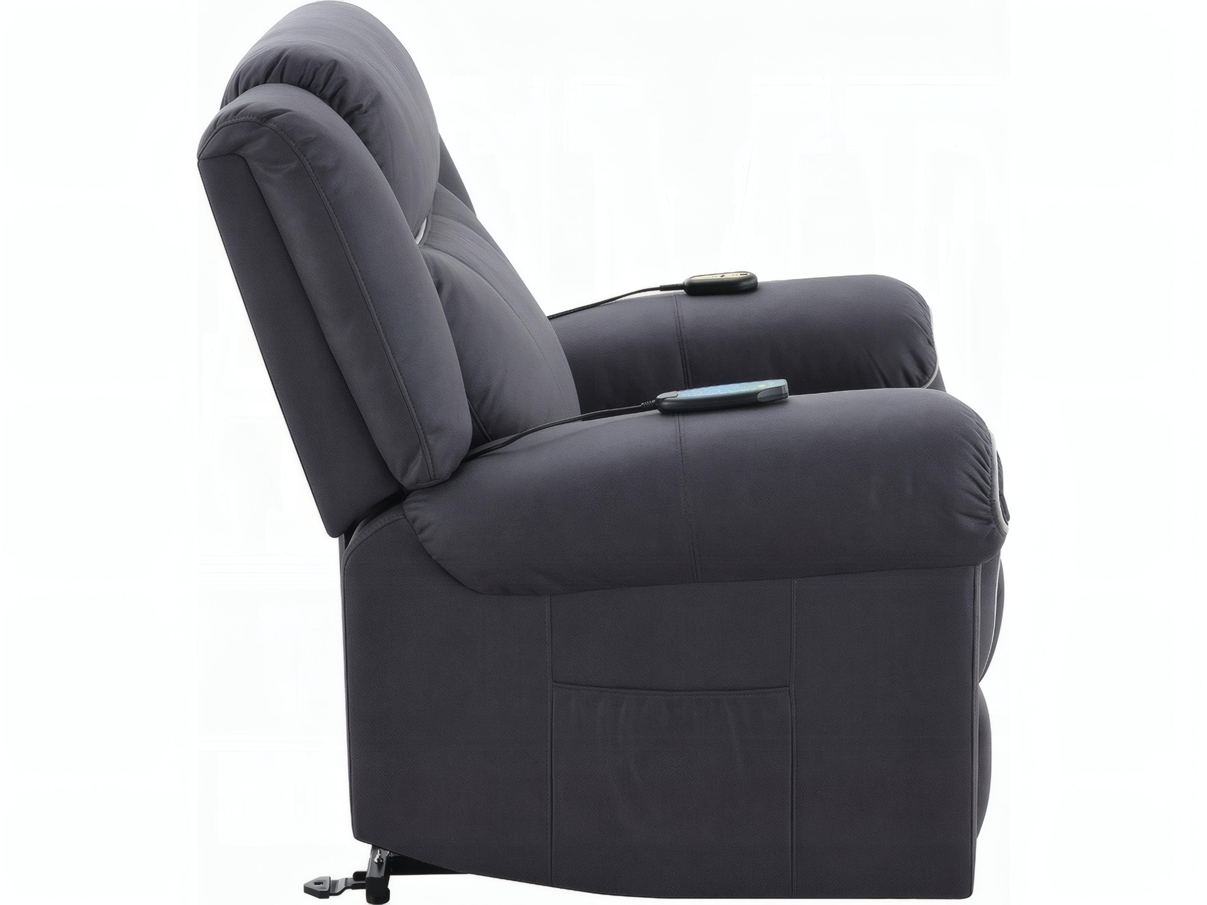 Acme Furniture Dark Blue Polished Microfiber Upholstered Recliner