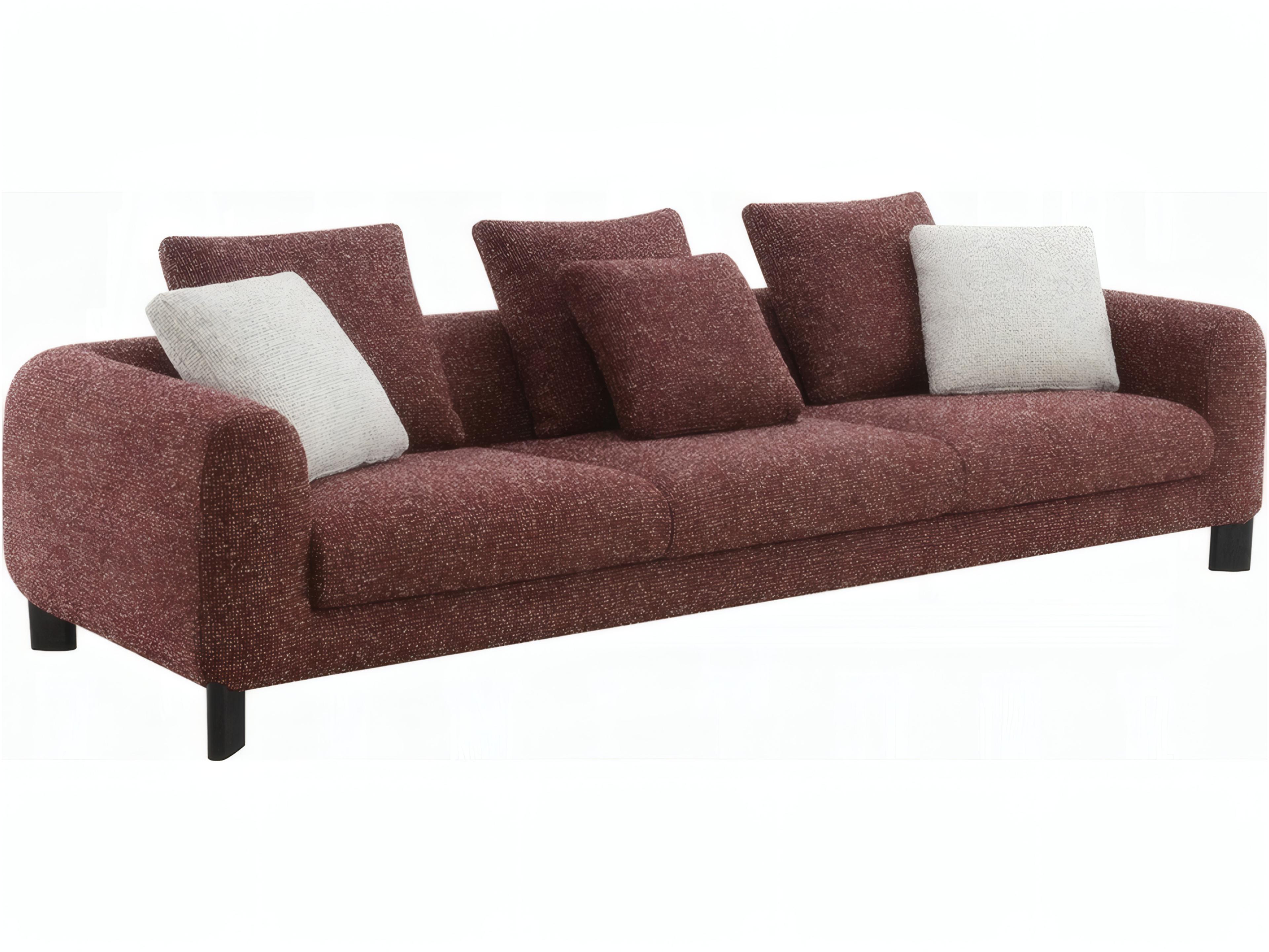 Mardi Maroon Tweed Burgundy Upholstered Sofa