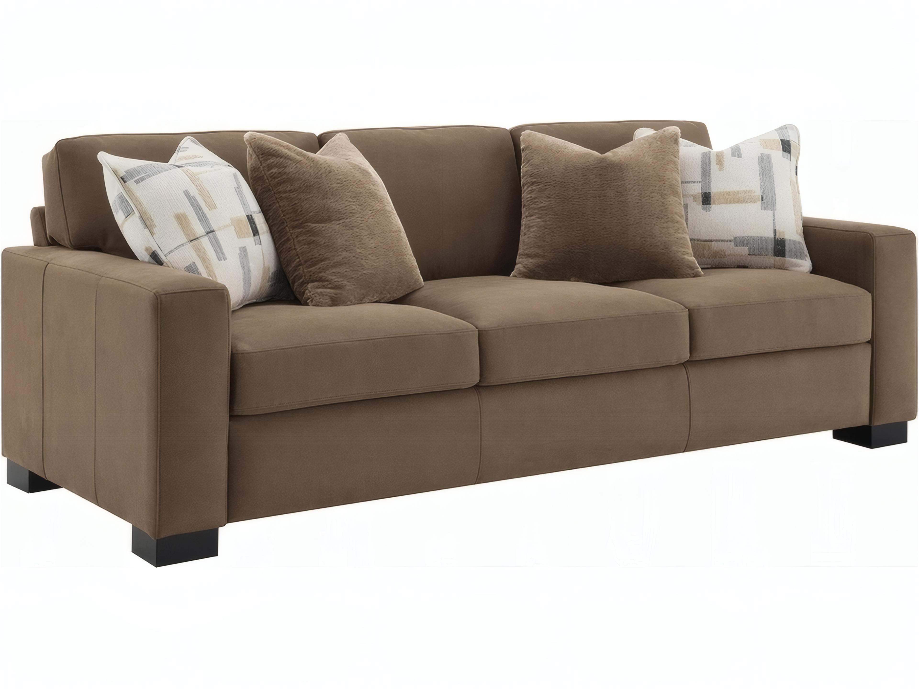 Darya Brown Suede Fabric Upholstered Sofa