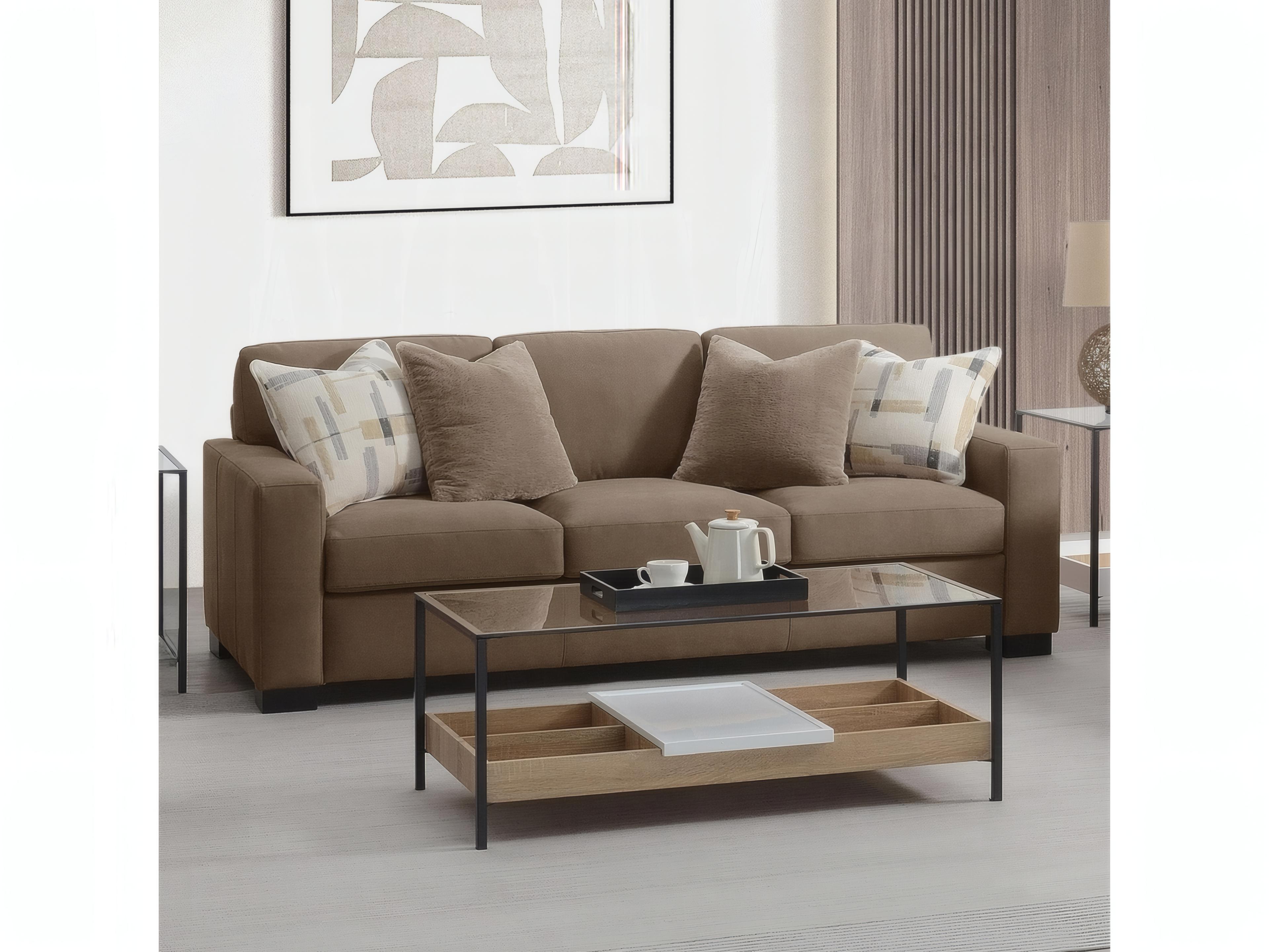 Acme Furniture Darya Brown Suede Fabric Upholstered Sofa