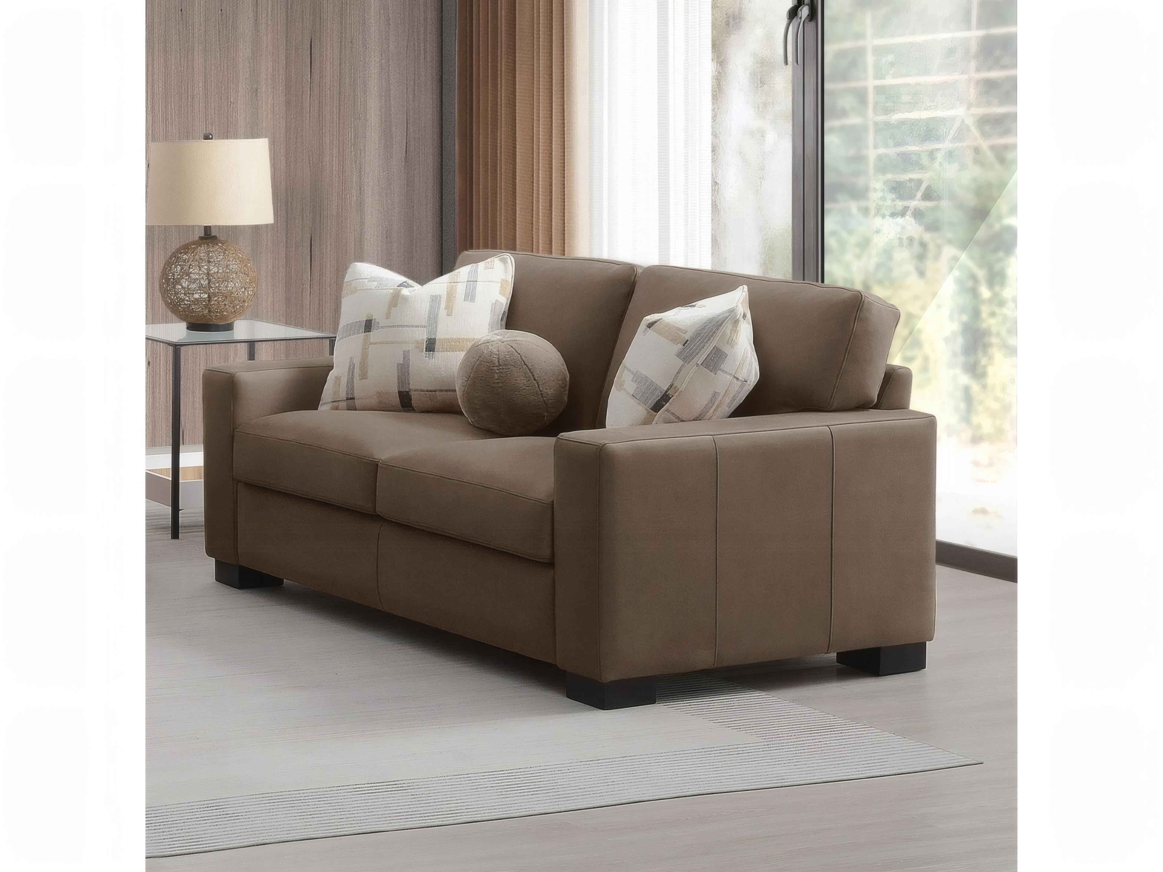 Acme Furniture Darya Brown Suede Fabric Upholstered Loveseat