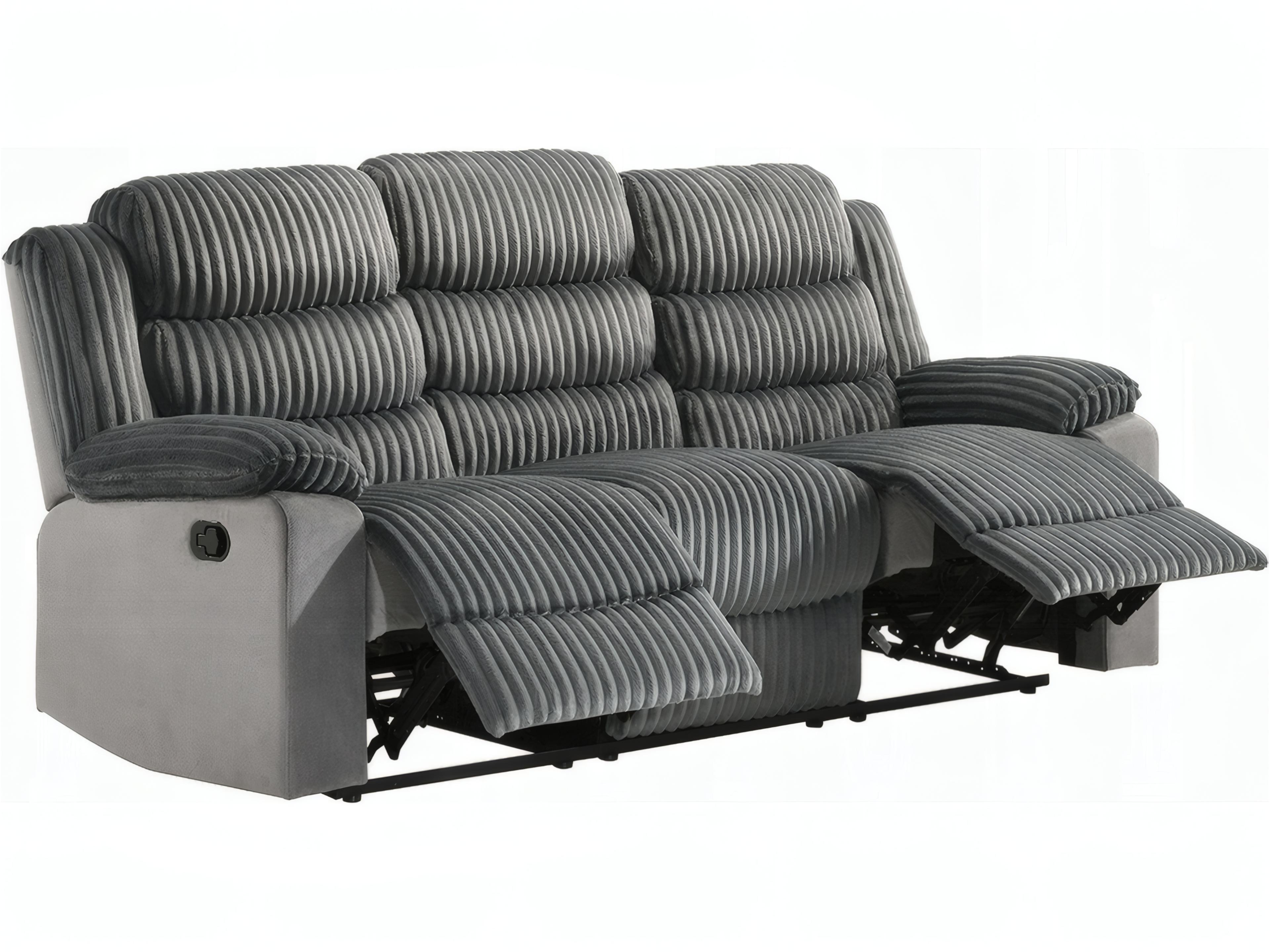 Acme Furniture Lesley Gray Corduroy Velvet Upholstered Sofa