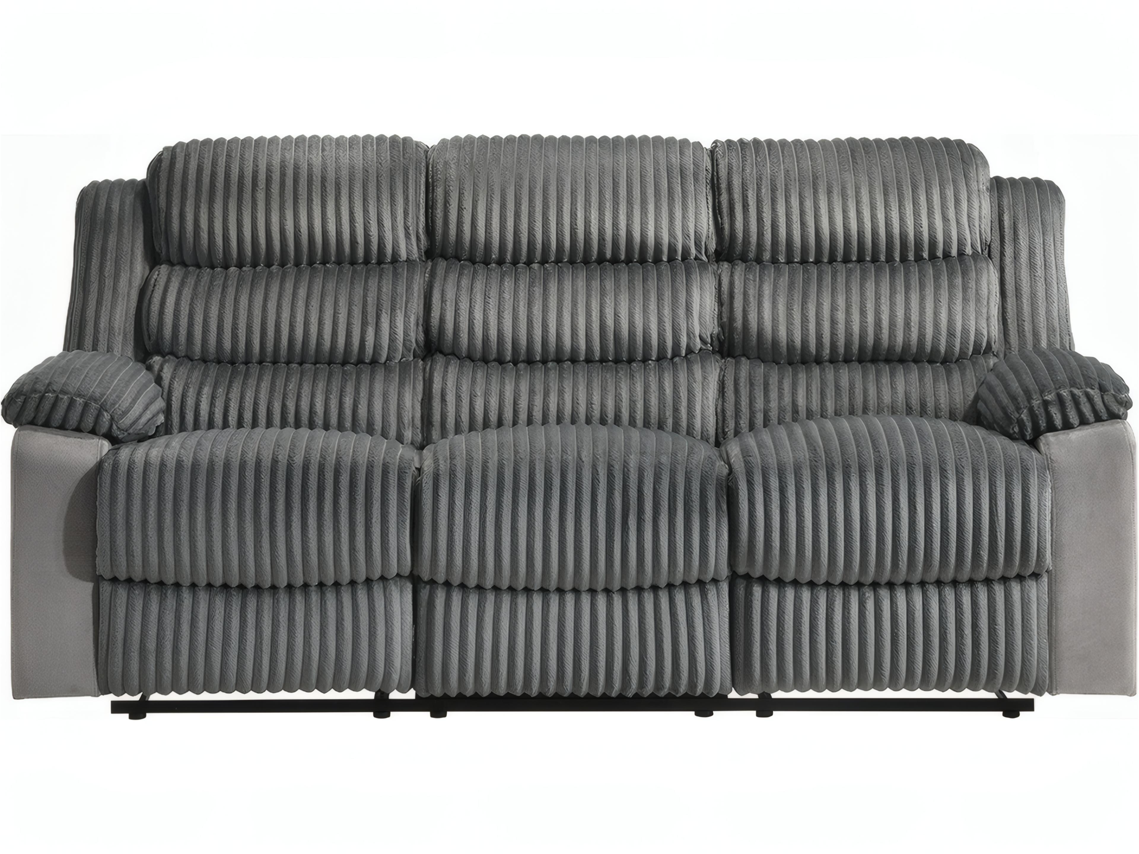 Acme Furniture Lesley Gray Corduroy Velvet Upholstered Sofa