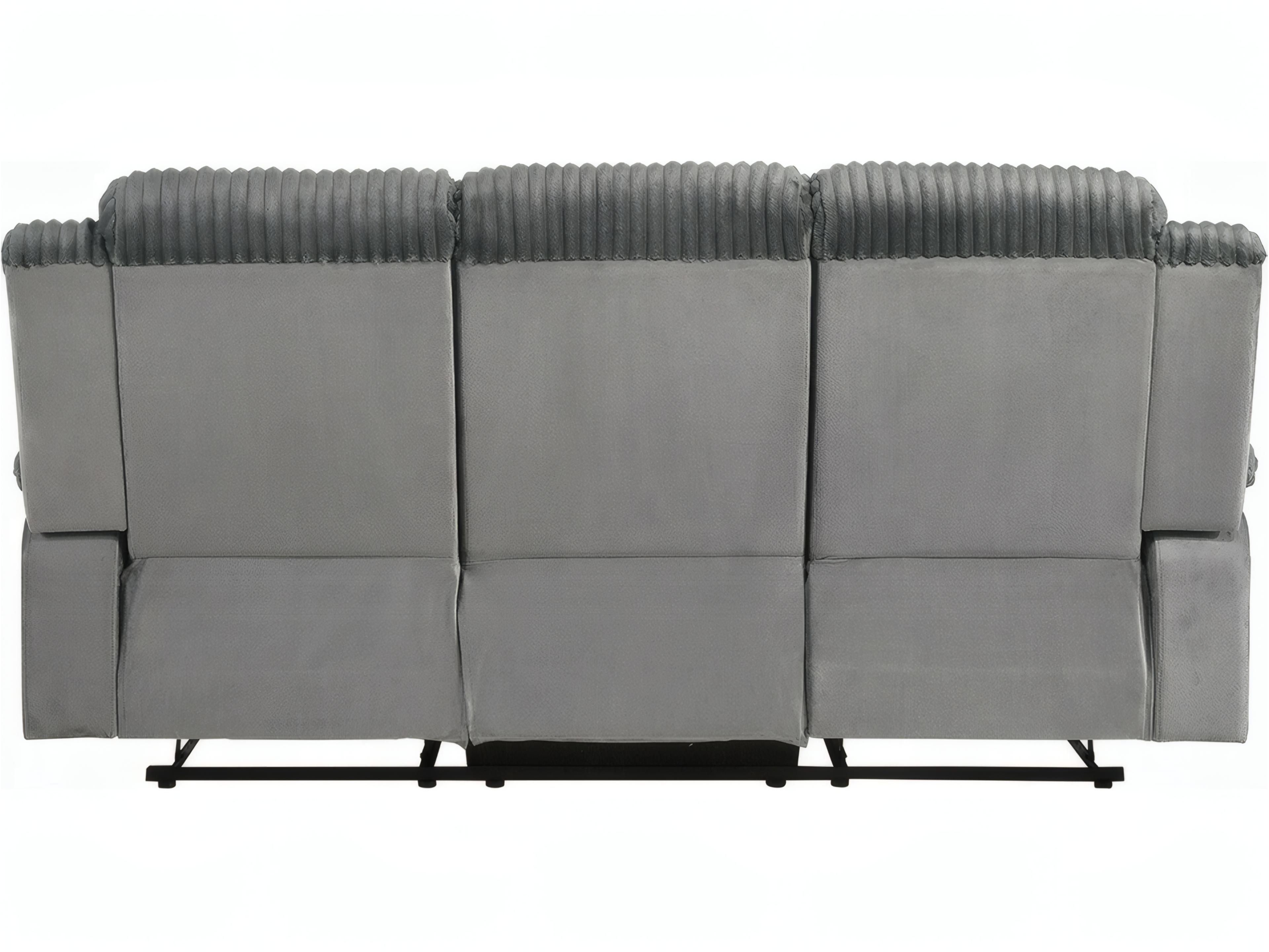 Acme Furniture Lesley Gray Corduroy Velvet Upholstered Sofa