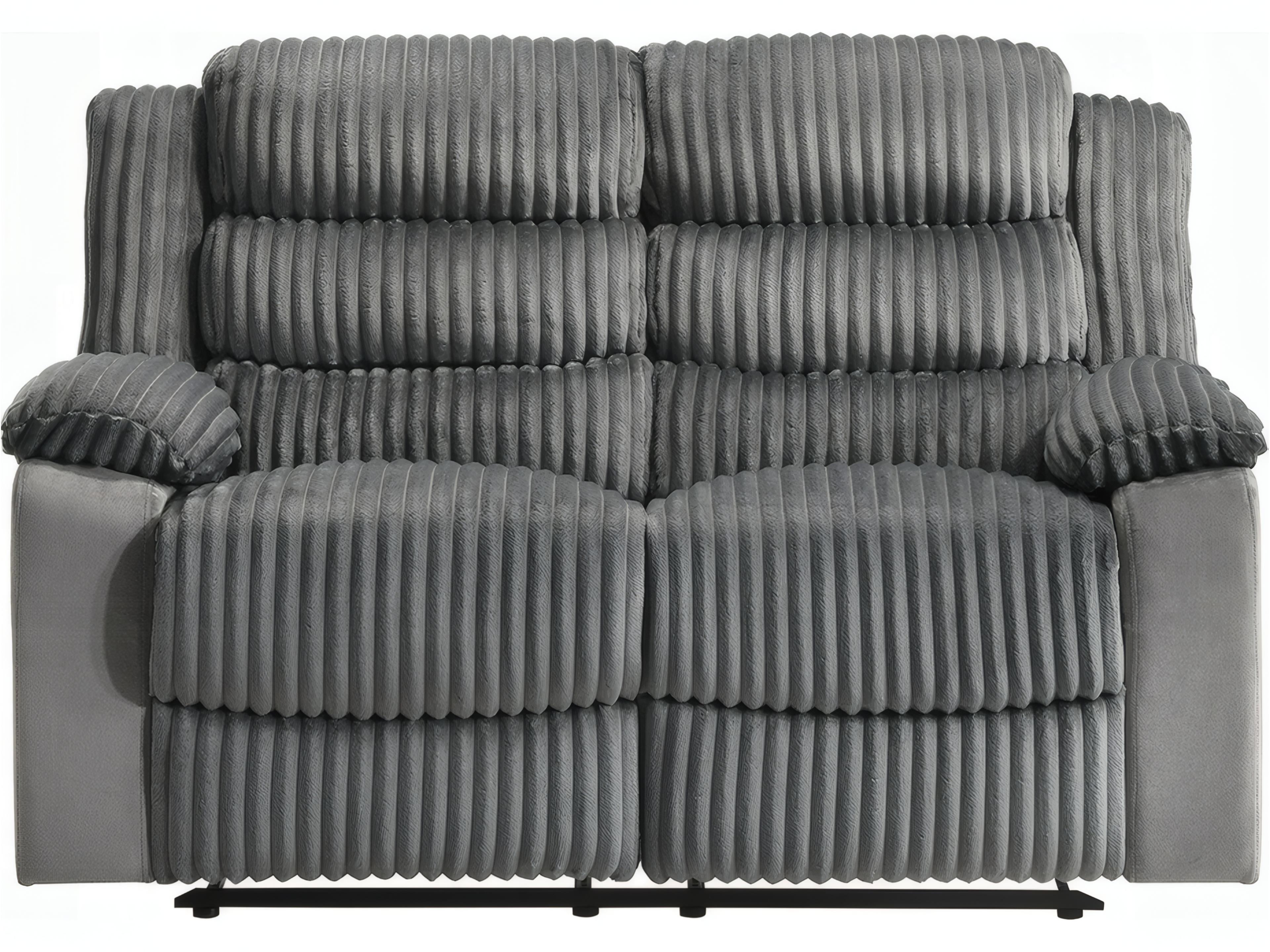 Acme Furniture Lesley Gray Corduroy Velvet Upholstered Loveseat