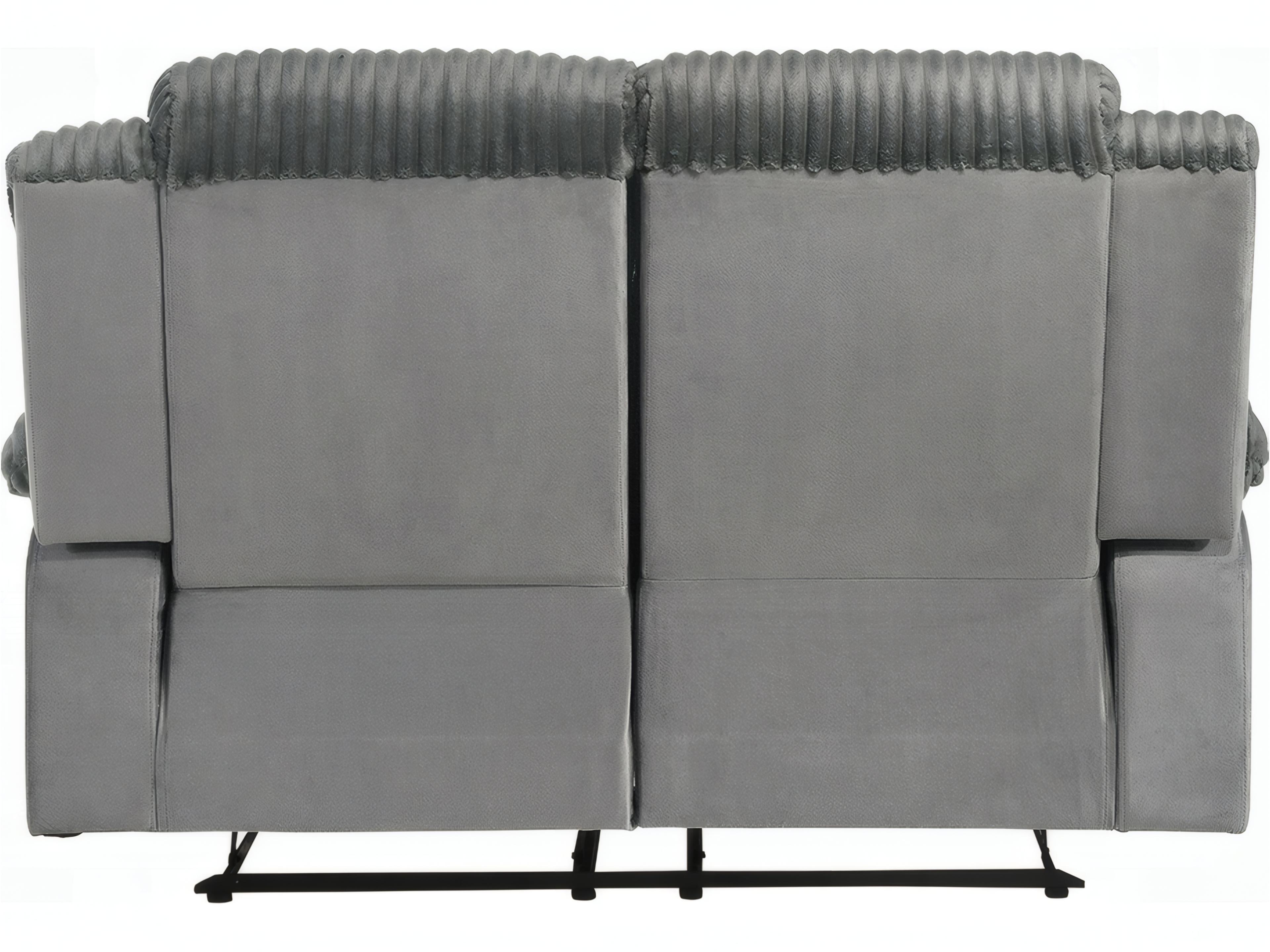 Acme Furniture Lesley Gray Corduroy Velvet Upholstered Loveseat