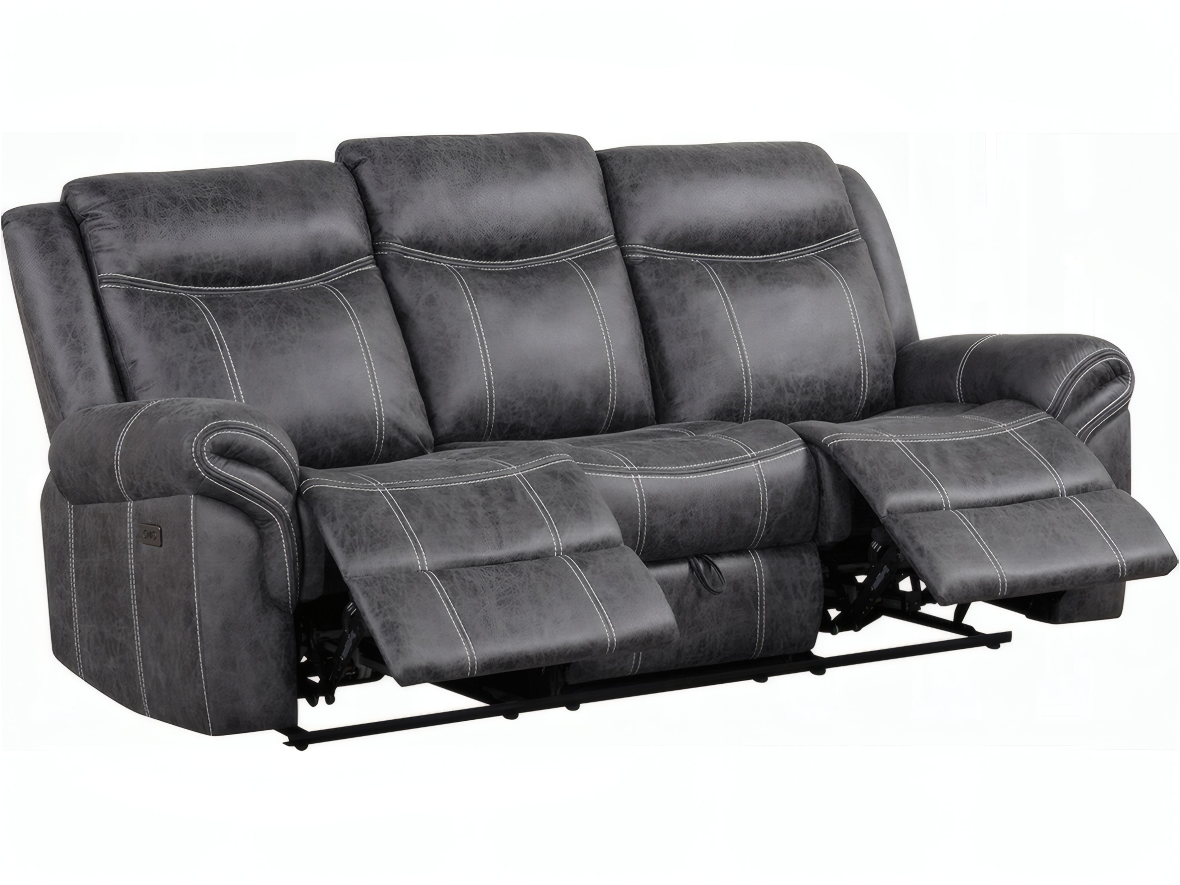 Zubaida Dark Gray Polish Microfiber Velvet Upholstered Sofa