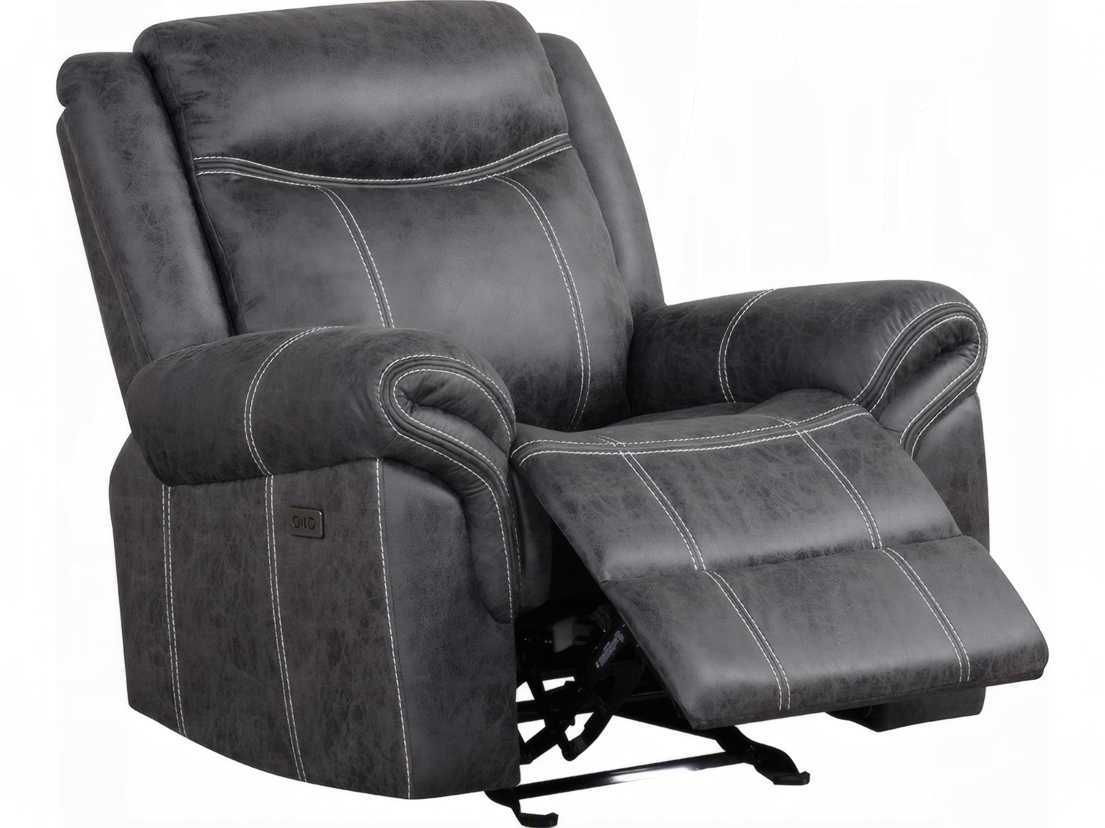 Zubaida Dark Gray Polish Microfiber Upholstered Recliner