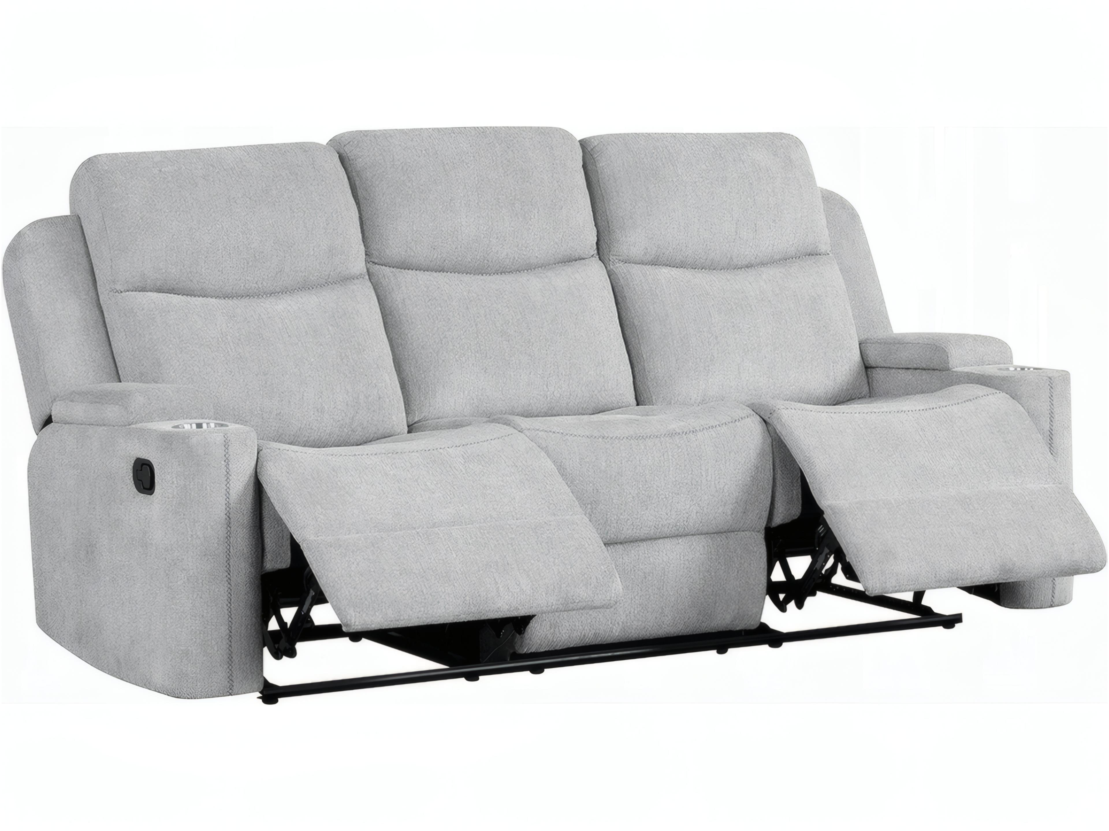 Galya Light Gray Chenille Upholstered Sofa