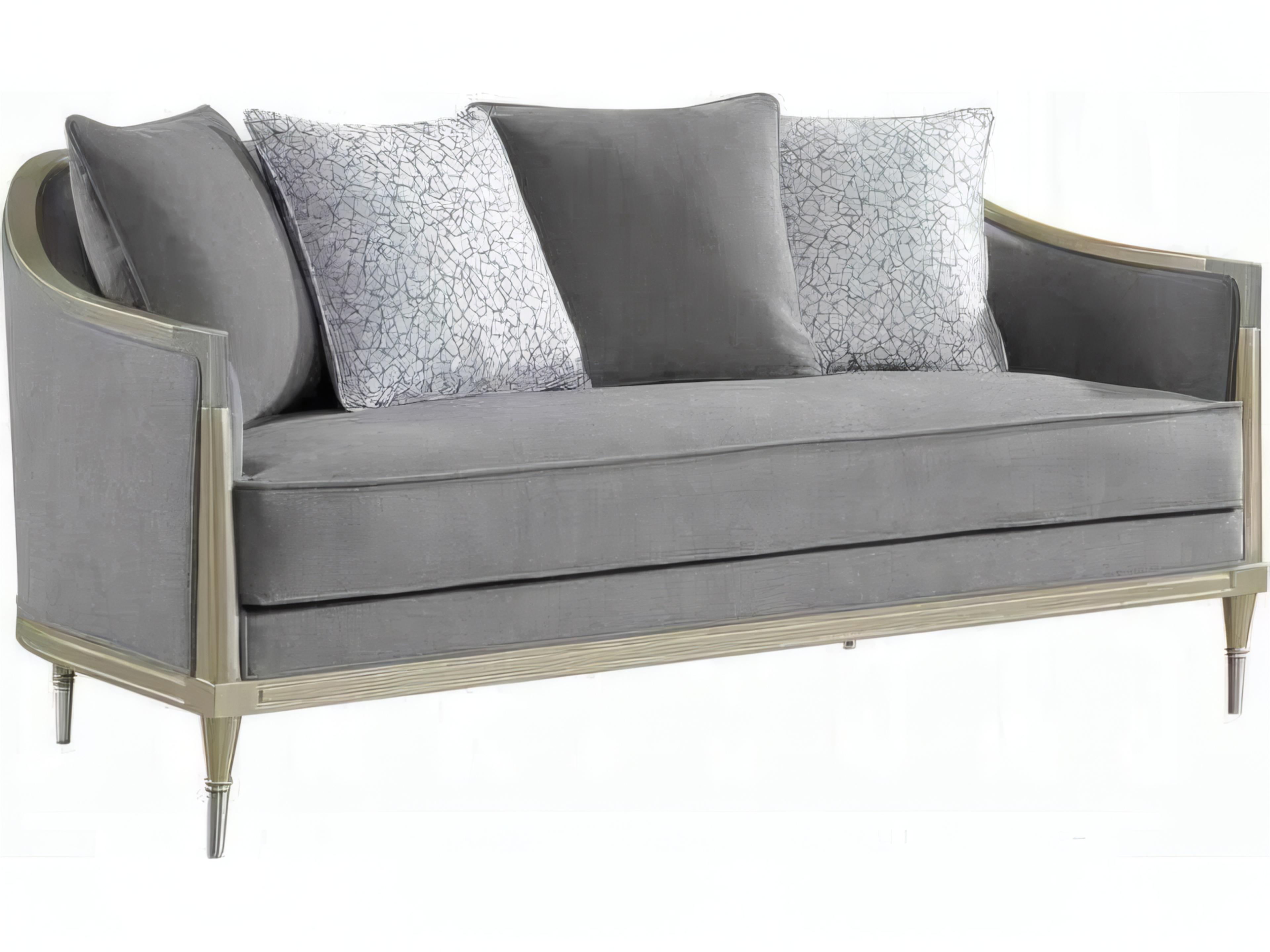 Fernando Gray Chenille Champagne Upholstered Loveseat