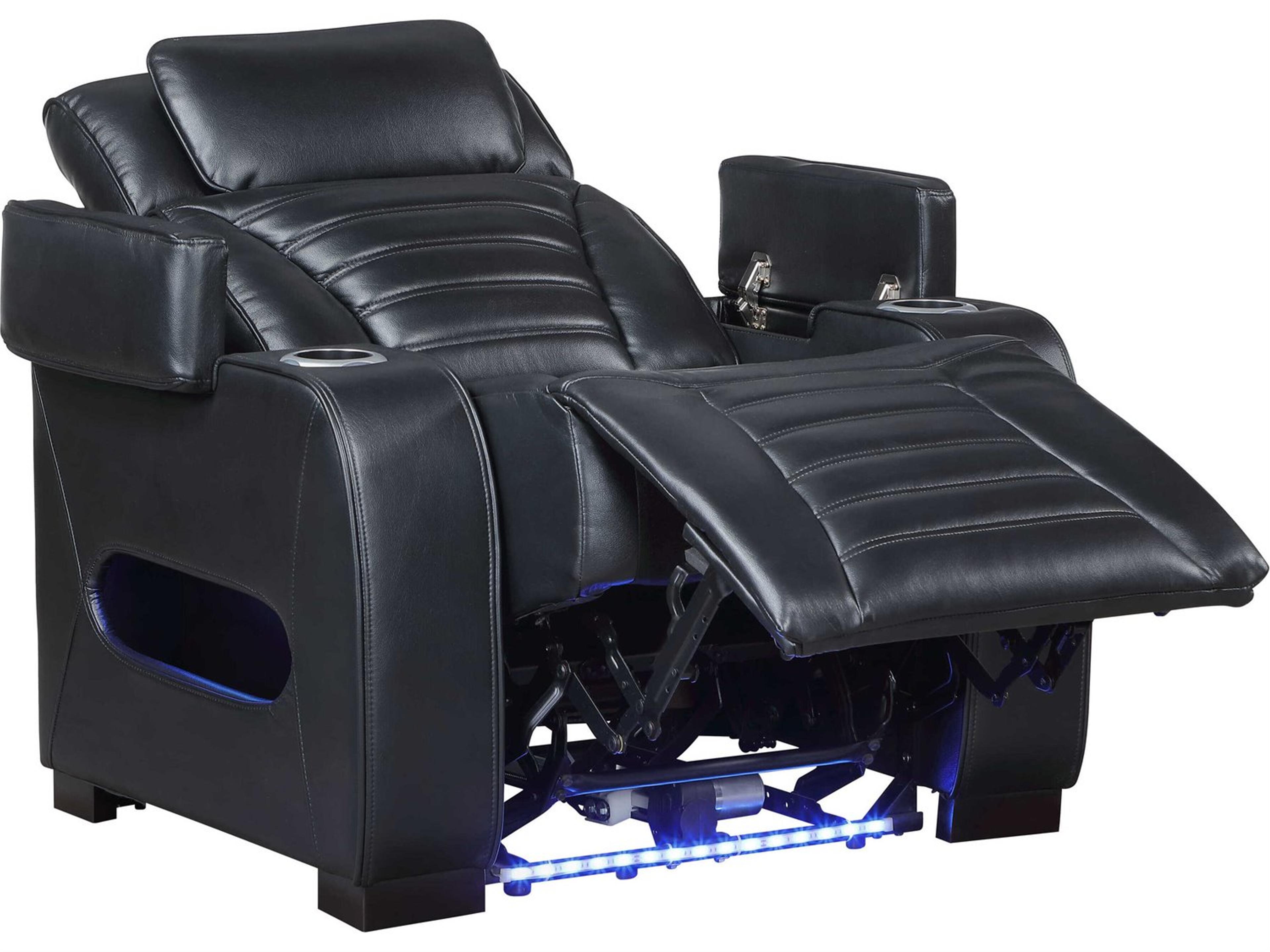 Ephron Black Leather Air Recliner