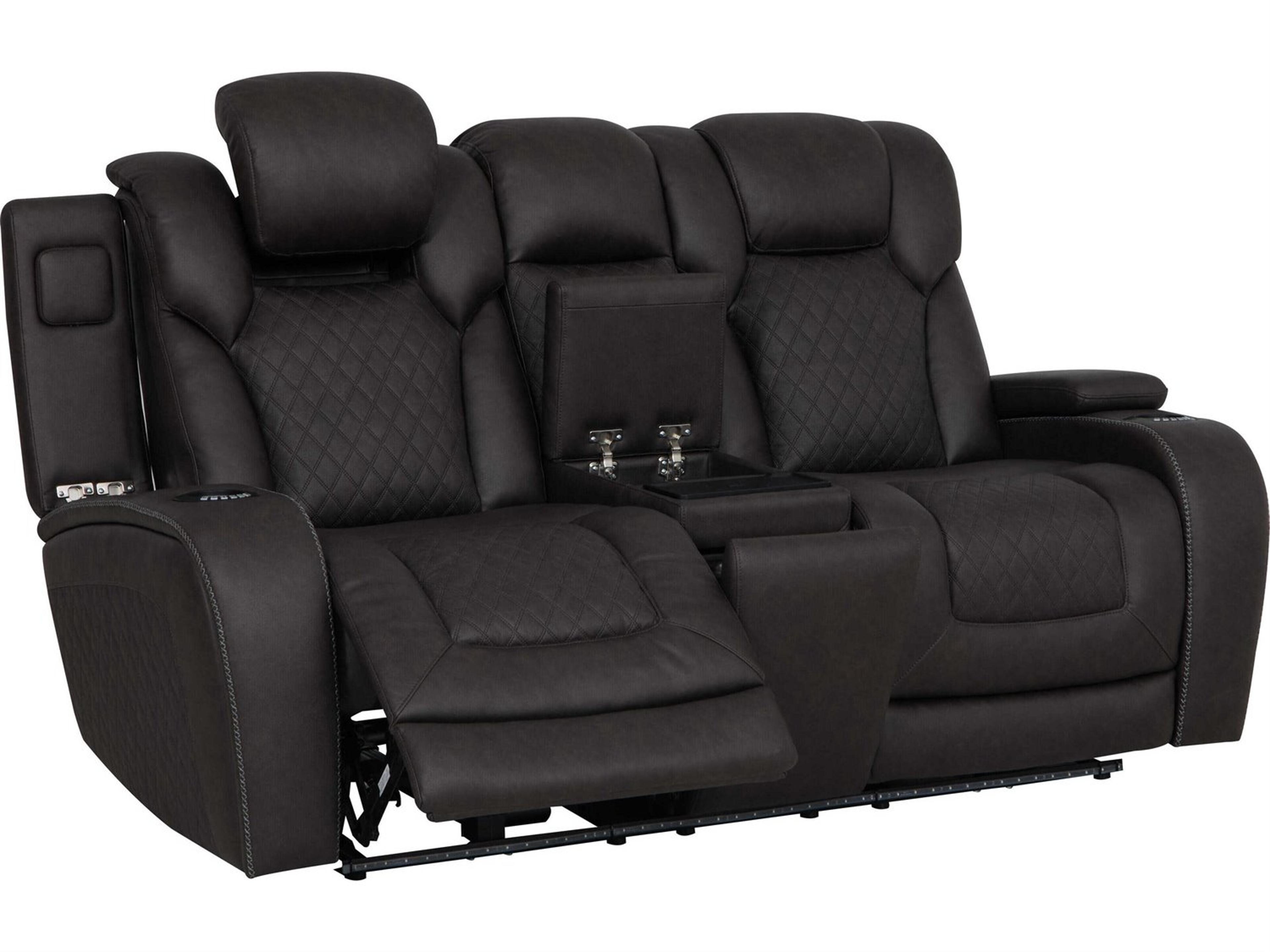 Wendell Dark Gray Microfiber Black Upholstered Sofa