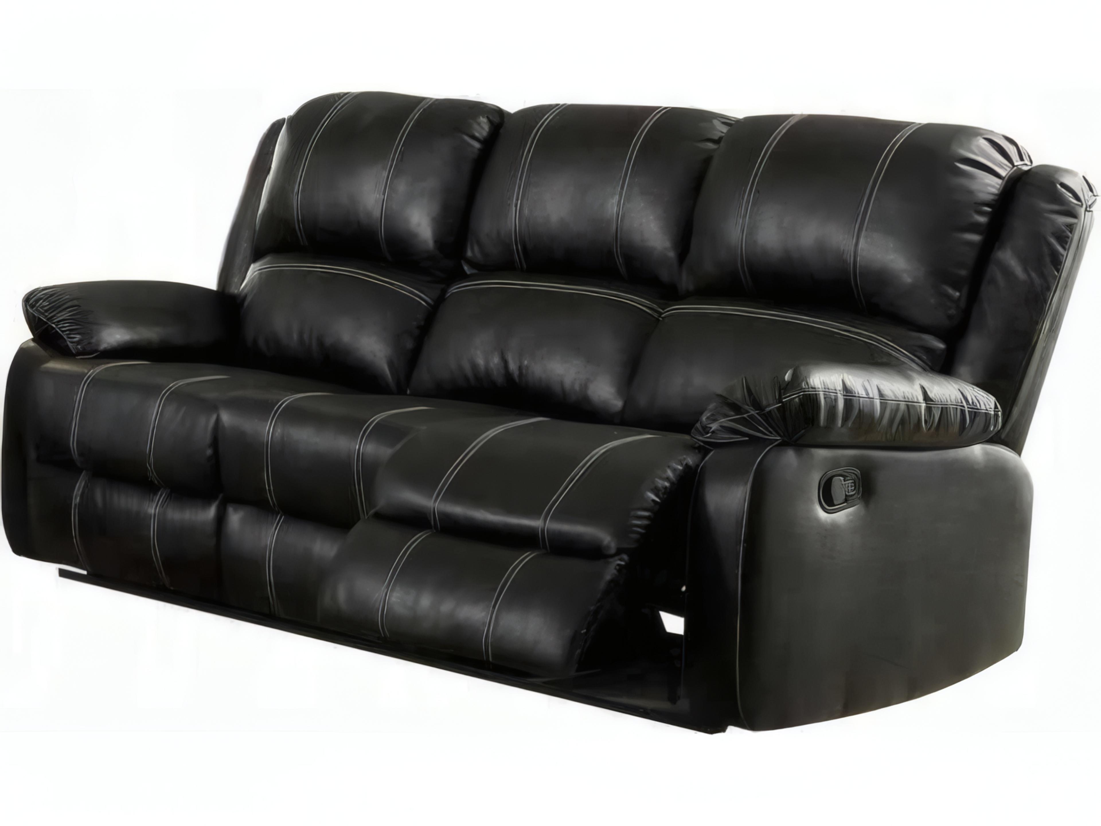 Zuriel Black Synthetic Leather Faux Sofa
