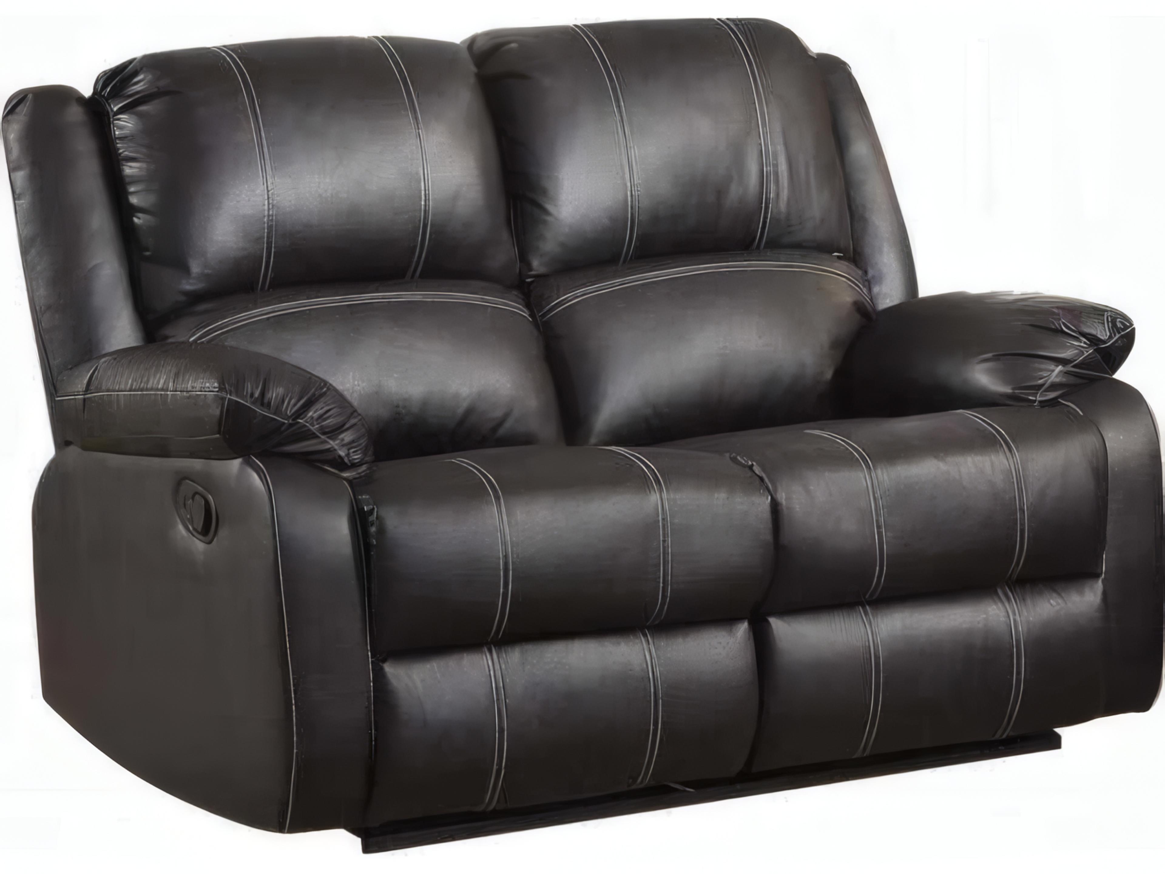 Zuriel Black Synthetic Leather Faux Loveseat