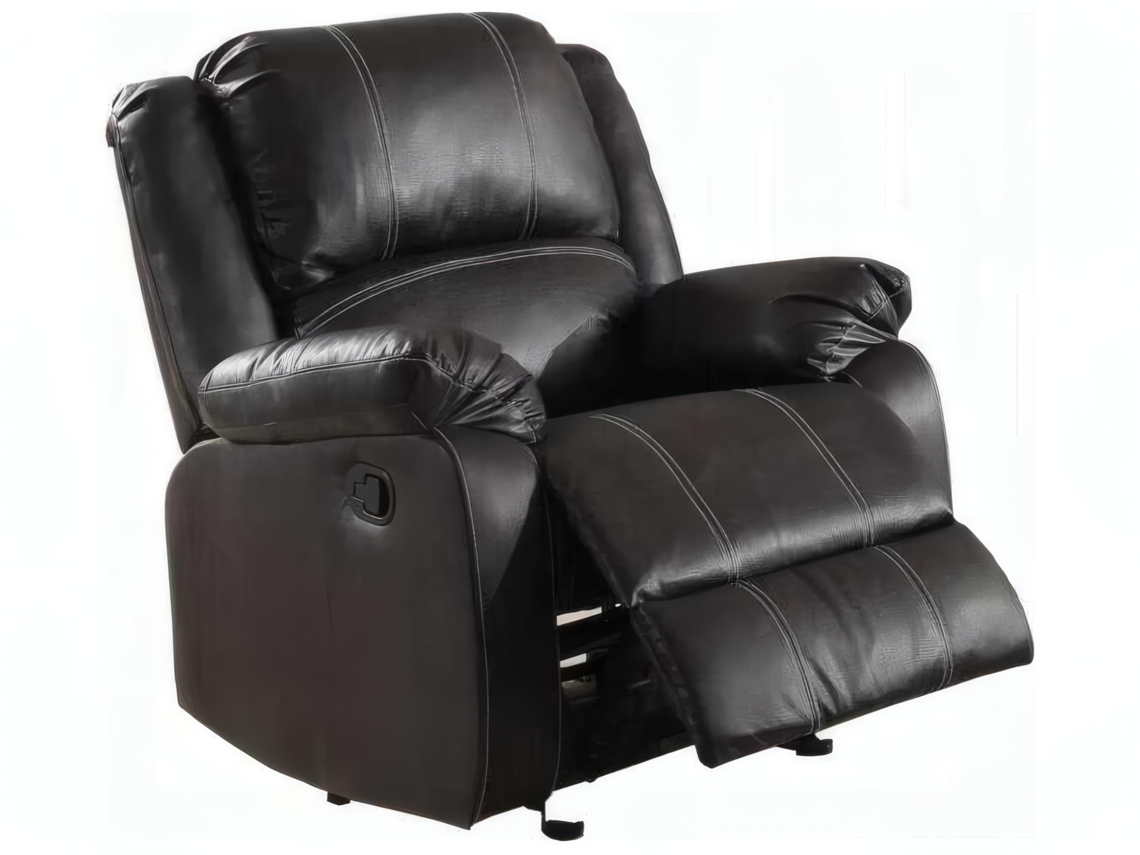 Zuriel Black Synthetic Leather Faux Recliner
