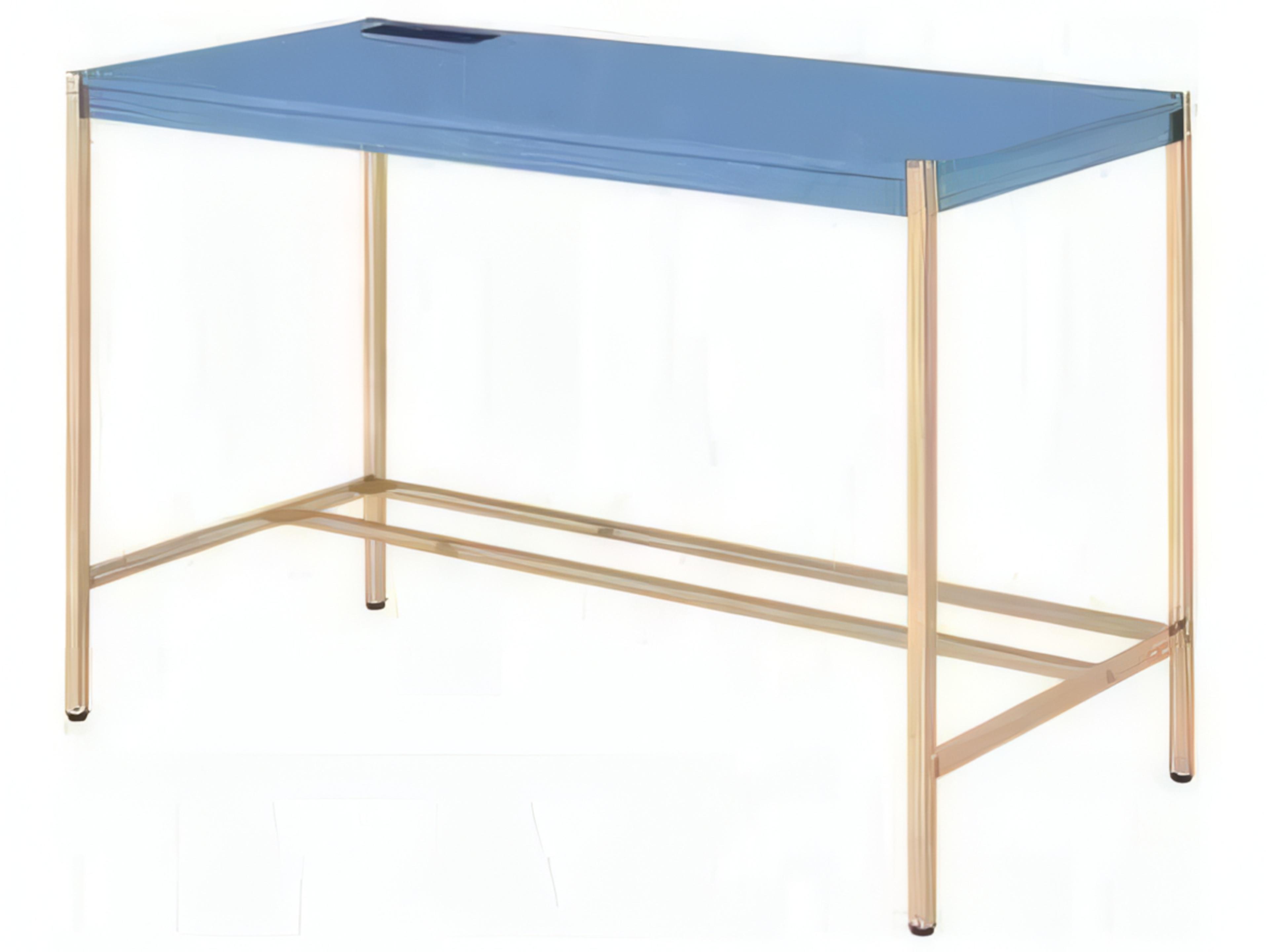 Acme Furniture Midriaks Navy Blue Gold Writing Desk