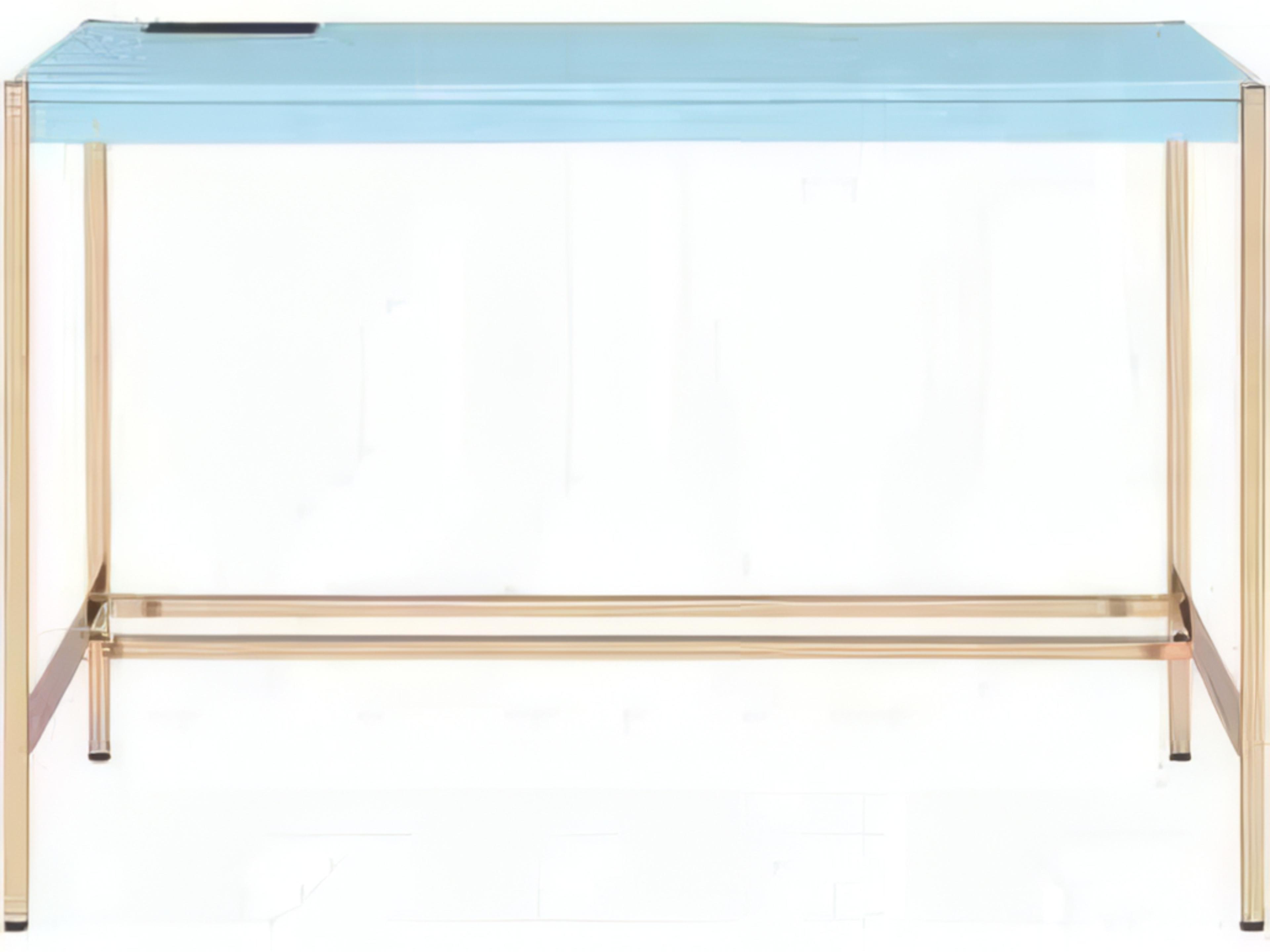 Acme Furniture Midriaks Baby Blue Gold Writing Desk