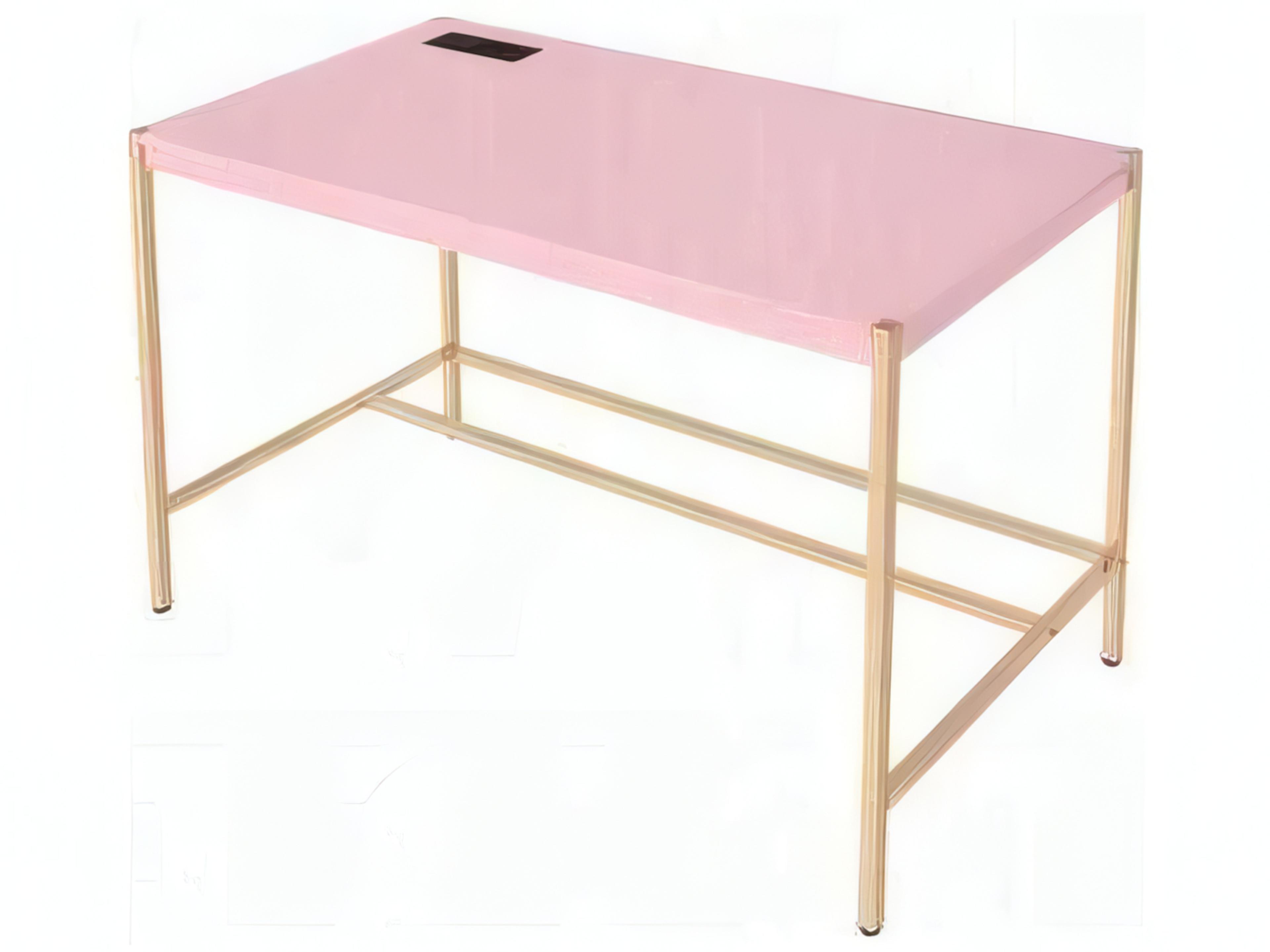 Acme Furniture Midriaks Pink Gold Writing Desk
