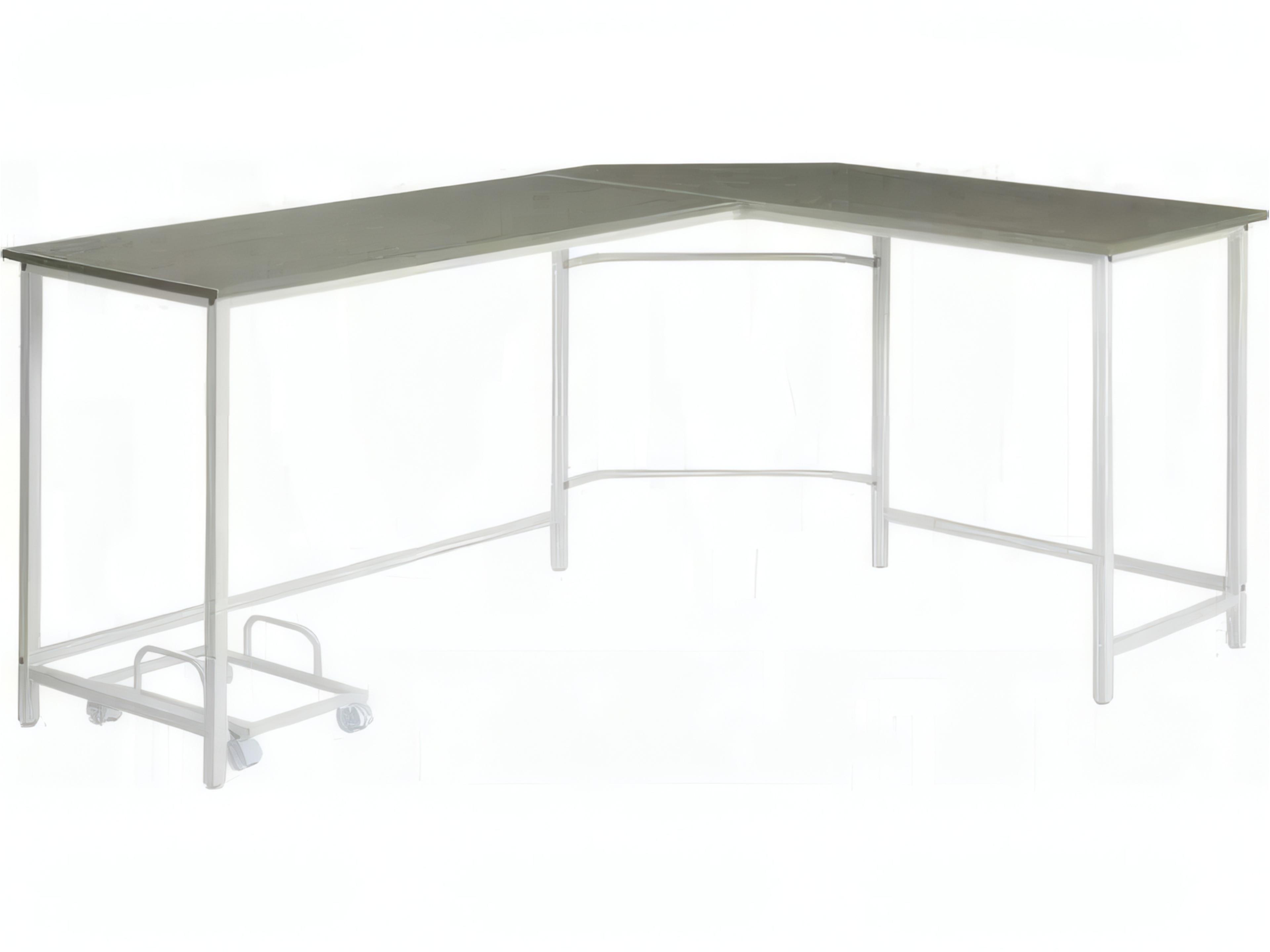 Gray White L-Shaped Desk