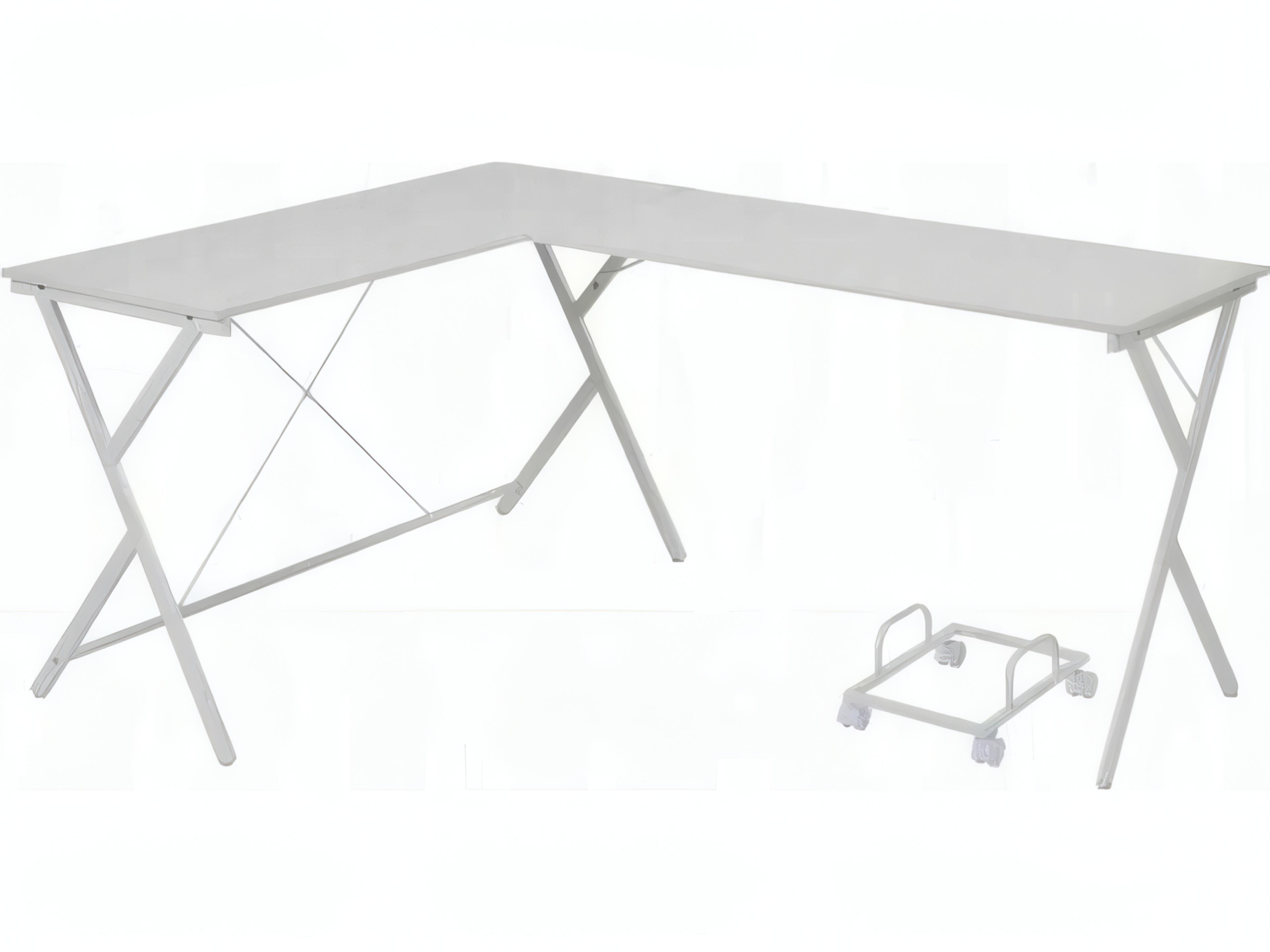 Demas White L-Shaped Desk