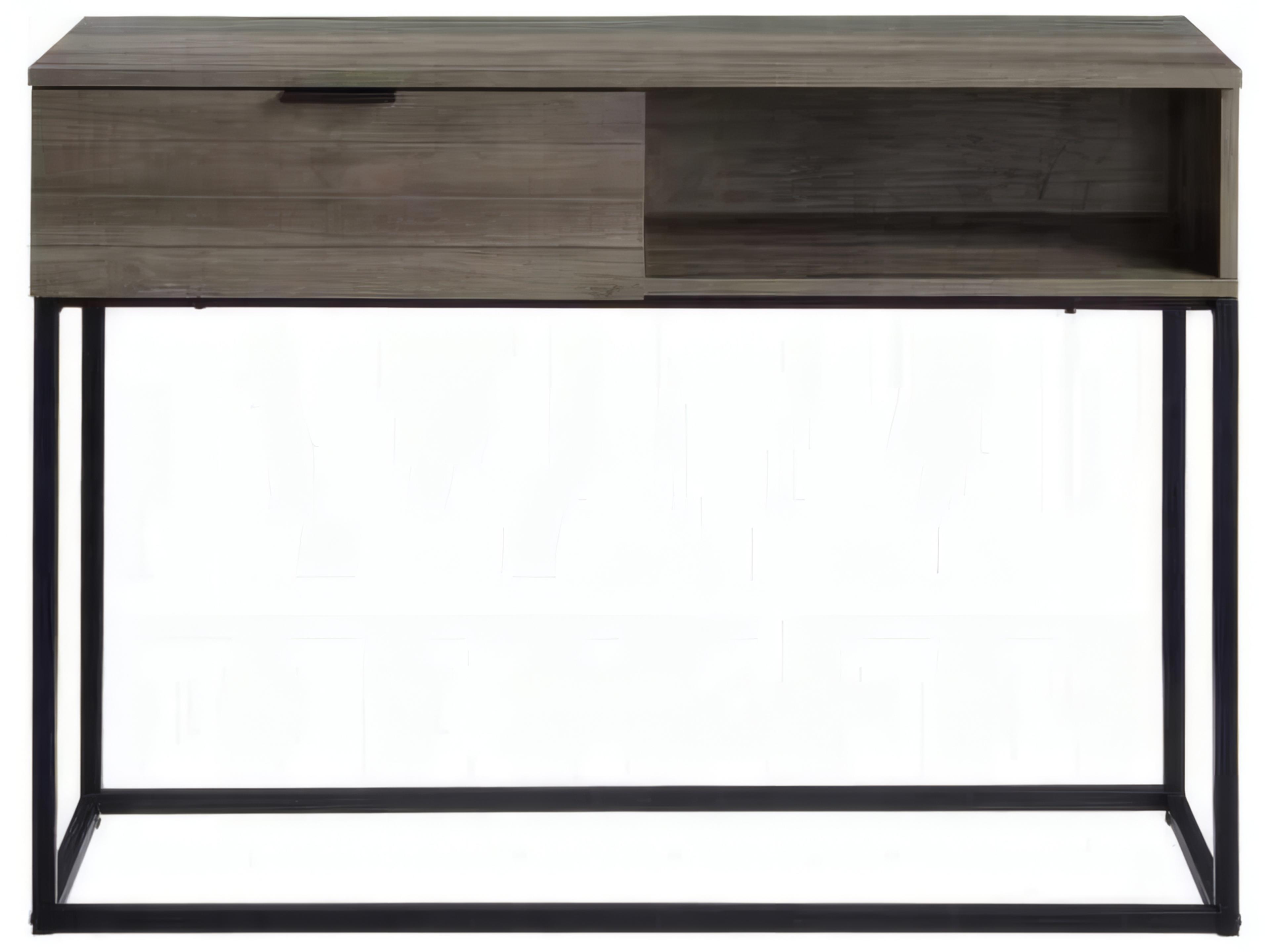 Acme Furniture Rustic Oak Black Writing Desk