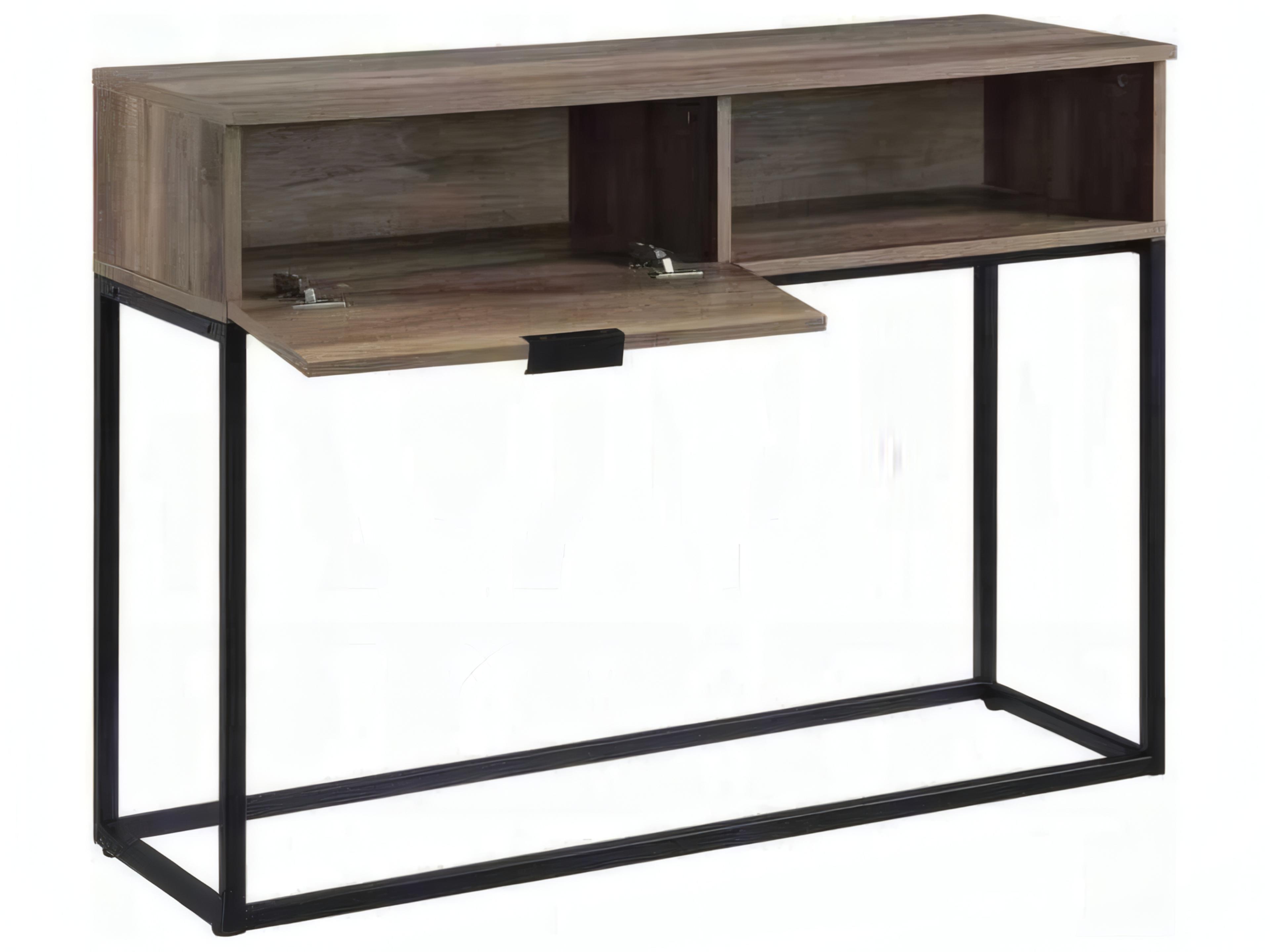 Acme Furniture Rustic Oak Black Writing Desk