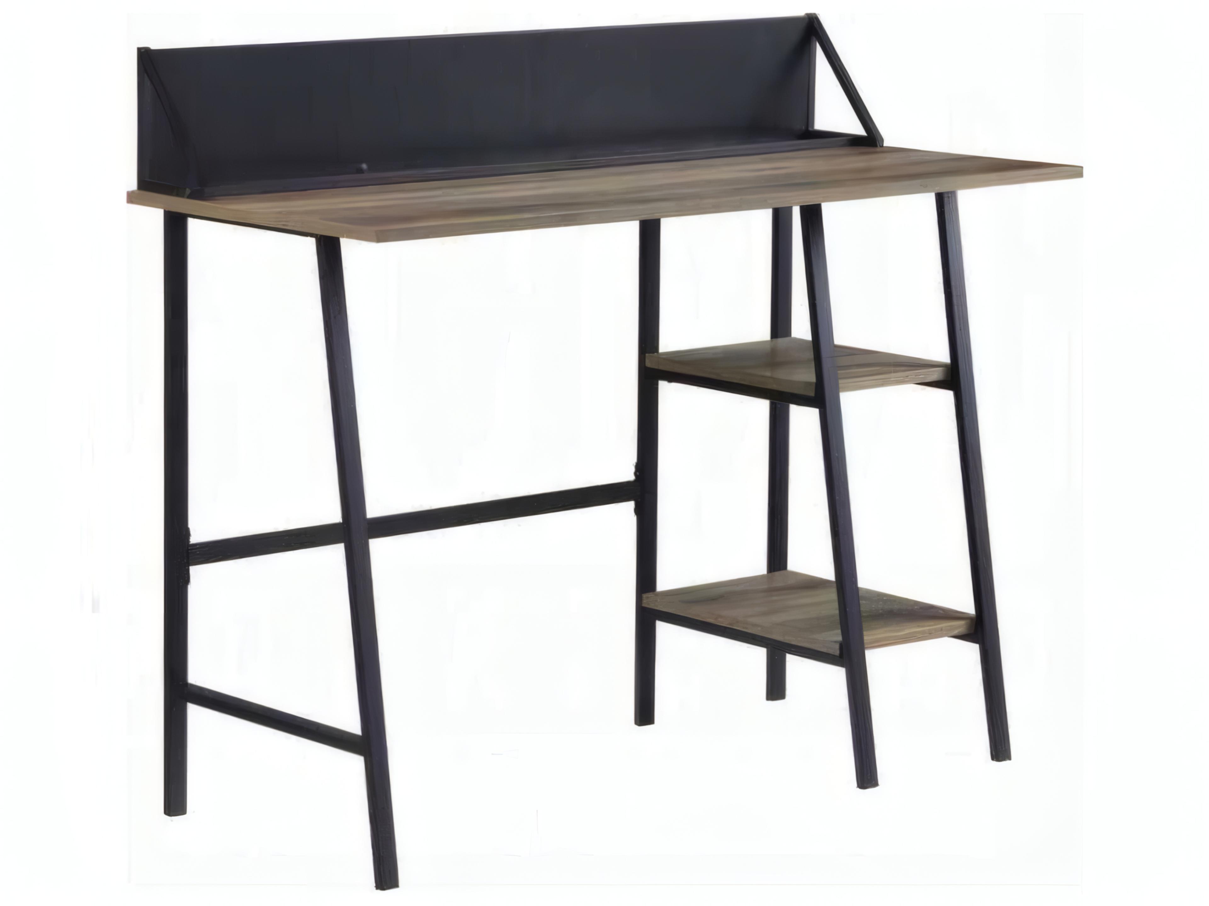 Acme Furniture Rustic Oak Black Brown Writing Desk